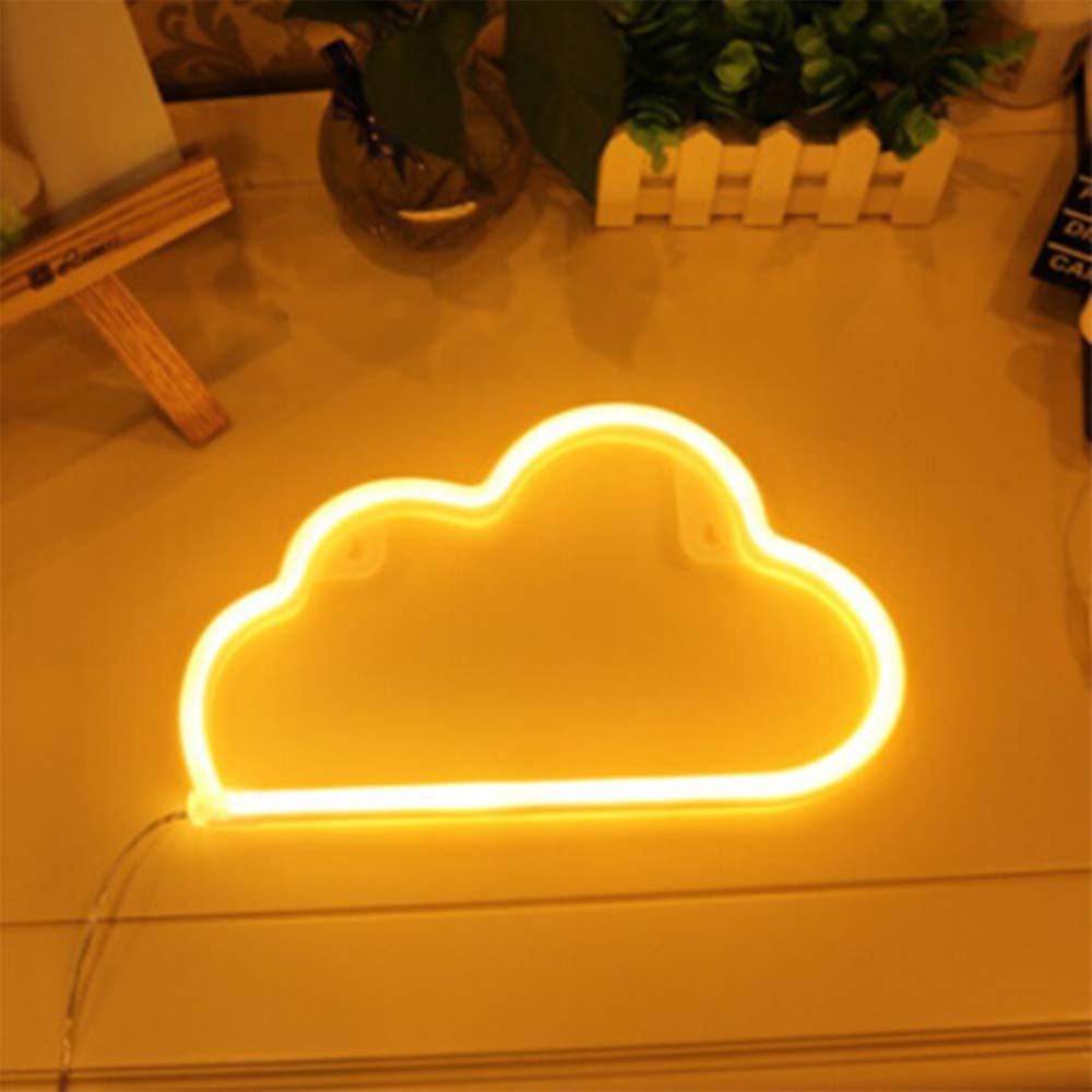 LYGZTing USB LED Neon Sign - Cloud Design Decorative Wall Light for Christmas, Birthday Party, Kids Room & Living Room | Battery-Free USB Charging Neon Art for Home Decor, Bar, Cafe, Wedding & Events