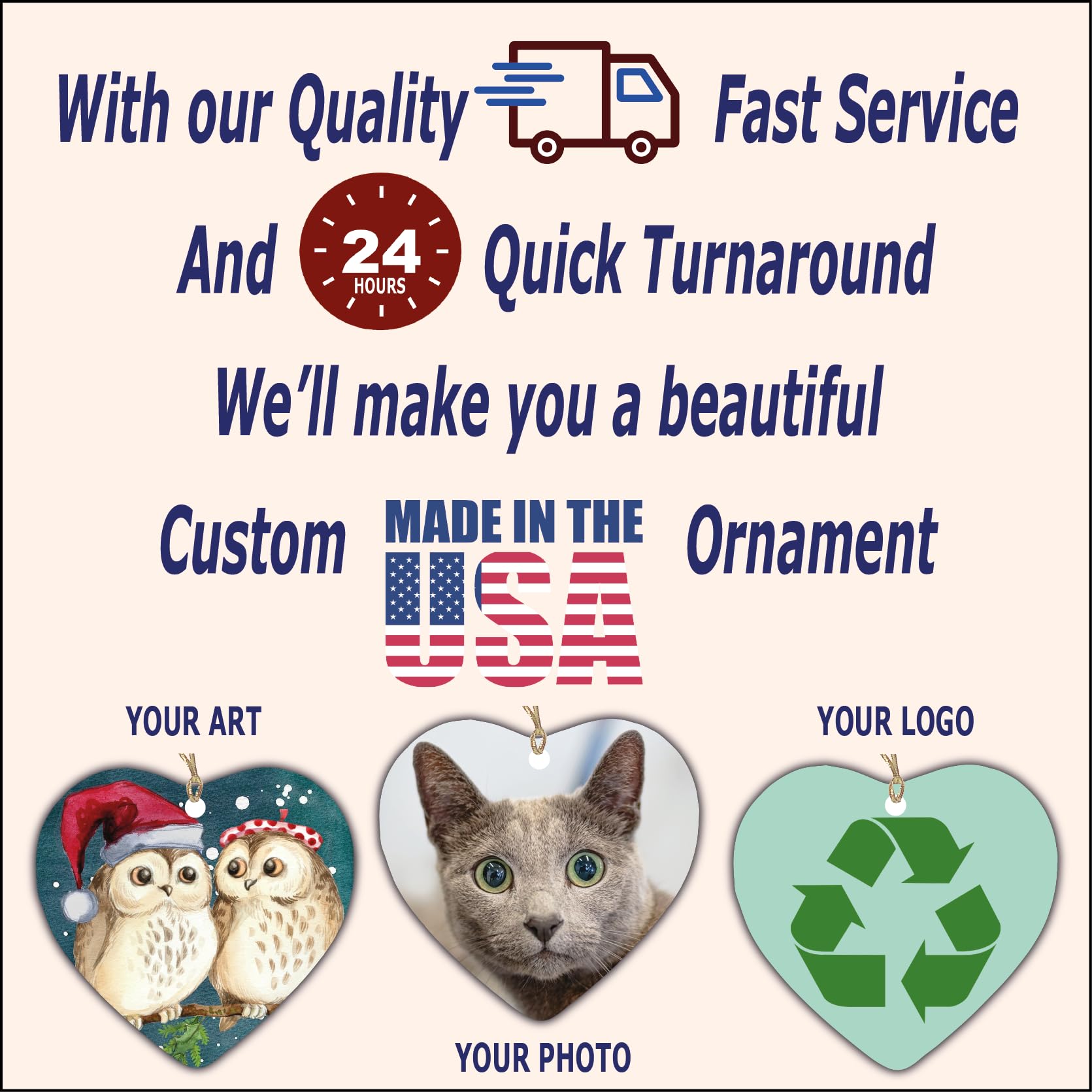 Custom Personalized Porcelain Ornament with Photo, Text & Art Design - Heart-Shaped Ceramic Keepsake with Gold String & Gift Bag Included - Perfect for Christmas Decor, Wedding Favors & Anniversary Gifts