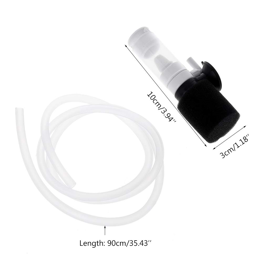 Mini Aquarium Filter - Biochemical Sponge for Fish Tank, Freshwater Pump with Oxygenation & Water Cleaning | Ideal for Small Tanks, Betta Fish, Shrimp & Aquatic Plants