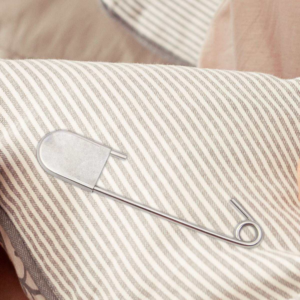 Coitak 5 Inch Large Safety Pins - 10PC Stainless Steel for Blankets & Laundry