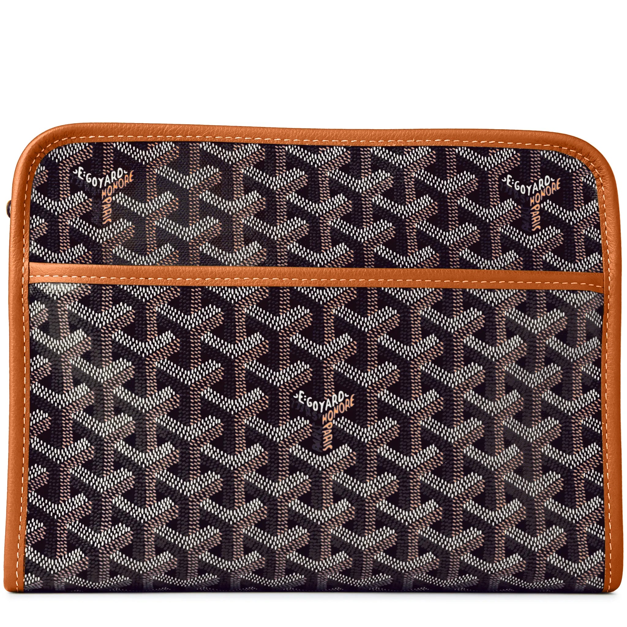 Goyard Jouvence MM Black/Tan Washbag - Luxury Travel Cosmetic Bag for Women & Men - Perfect for Toiletries, Makeup, and Travel Essentials