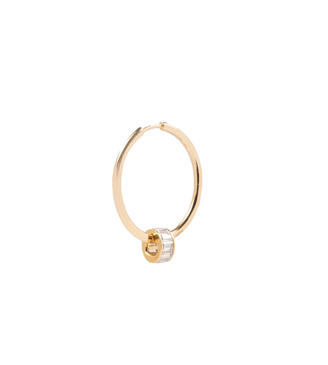 Baguette Heartbeat Chubby Hoop Earrings for Women - Trendy Dainty Gold Plated Huggie Earrings for Everyday Wear, Date Night & Gift Giving