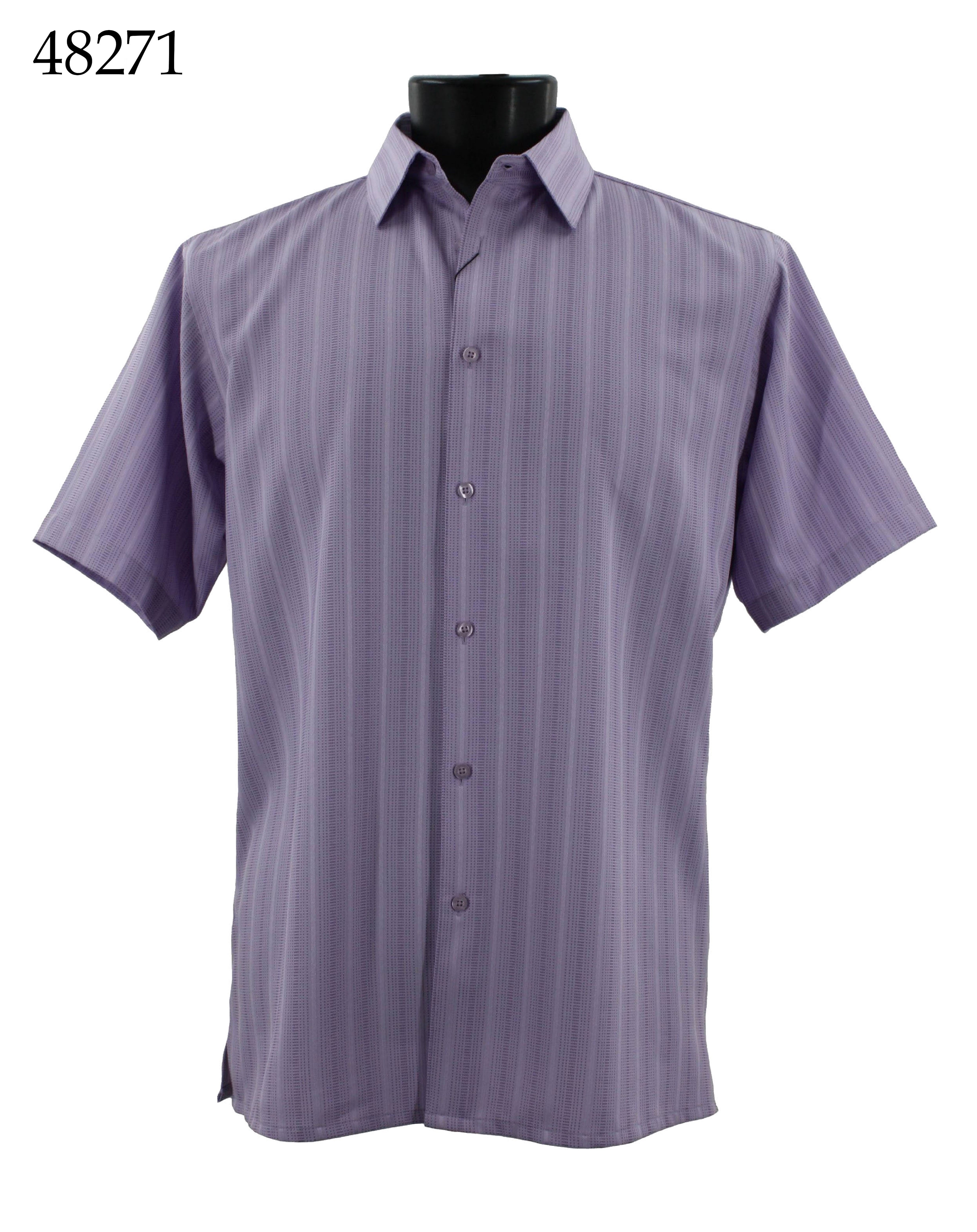 Bassiri Men's Casual Short Sleeve Shirt - Breathable Cotton Summer T-Shirt for Outdoor Activities, Travel & Daily Wear (Style 48271)