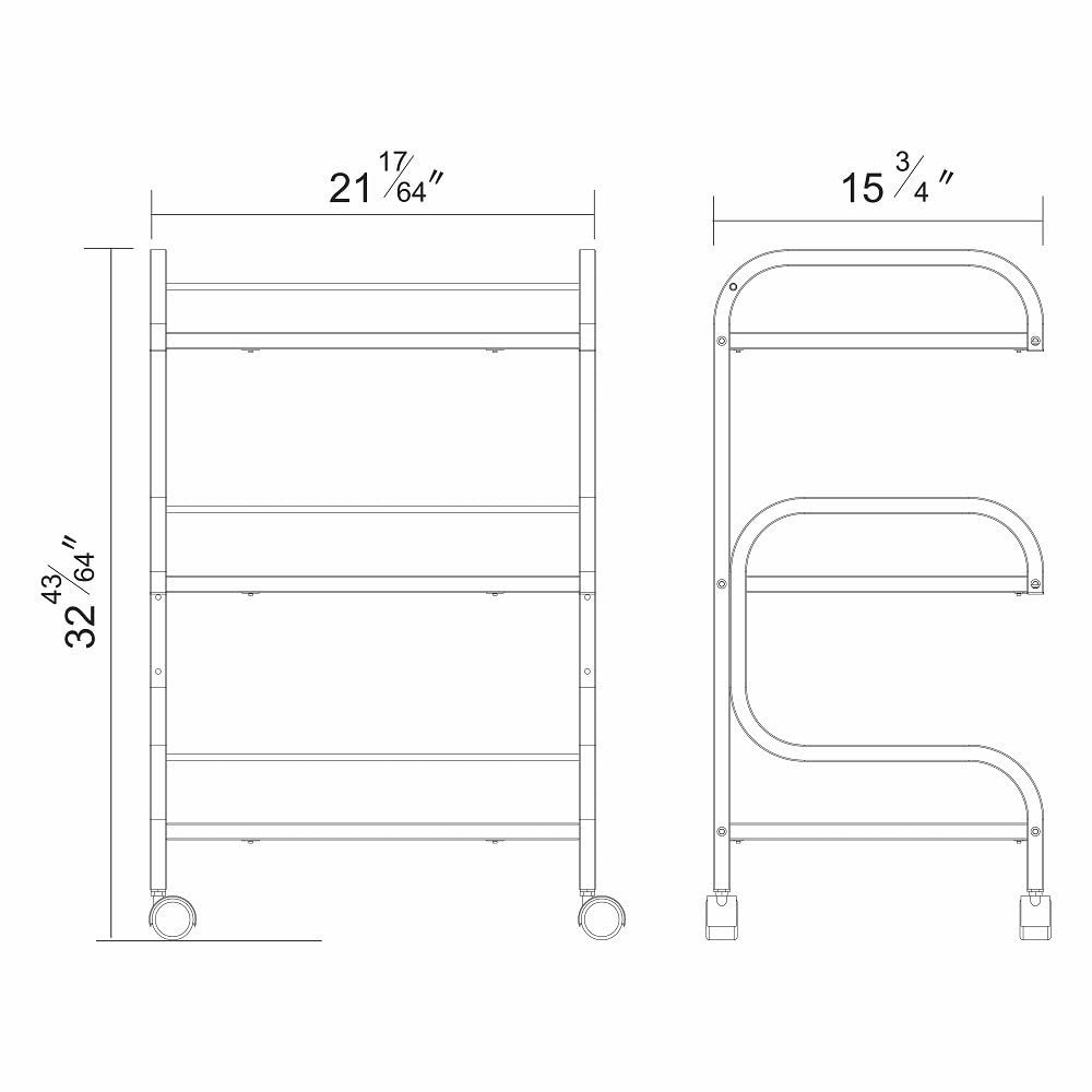 3-Tier Metal Medical Roller Cart with Tempered Glass - Mobile Storage Cart for Spa, Clinic & Hospital Use - DIR Medical Utility Cart for Equipment Organization