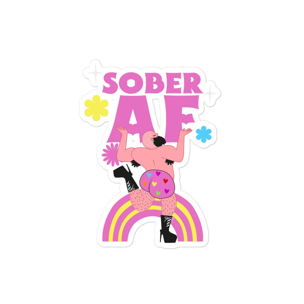 Sober AF Vinyl Sticker - Waterproof & Durable Decal for Laptops, Cars, Tumblers - Perfect for Recovery, Sobriety Gifts & Personal Expression