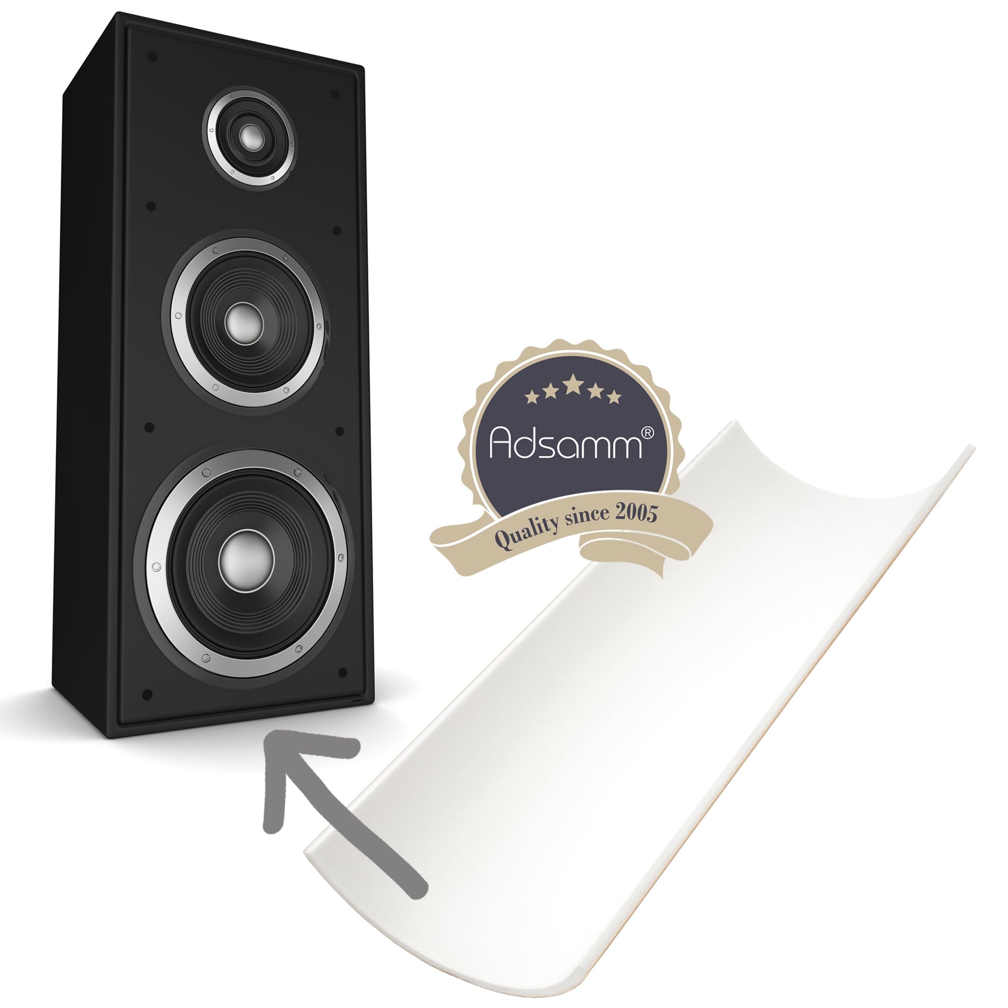 Adsamm® 60-Pack Self-Adhesive Anti-Slip Pads - White Round EPDM Rubber Non-Slip Furniture Pads (0.55 in/14mm) - Perfect for Furniture, Drawers, Cabinets & Appliances to Prevent Sliding & Scratches