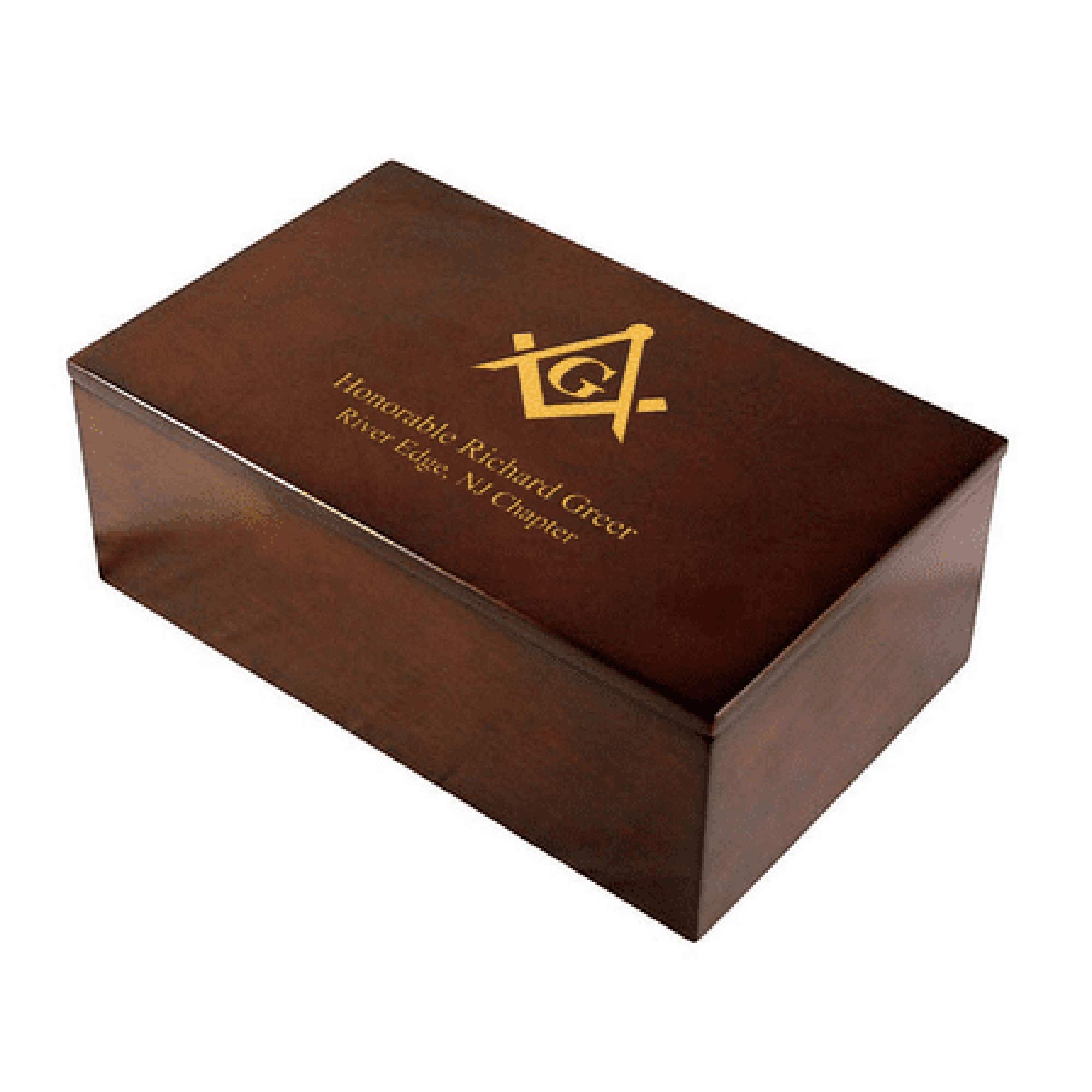 Personalized Masonic Espresso Finish Keepsake Box - Executive Gift for Freemasons, Wooden Jewelry Storage Box with Engraving Option - Perfect for Lodge Gifts, Anniversary Presents & Secret Society Memorabilia