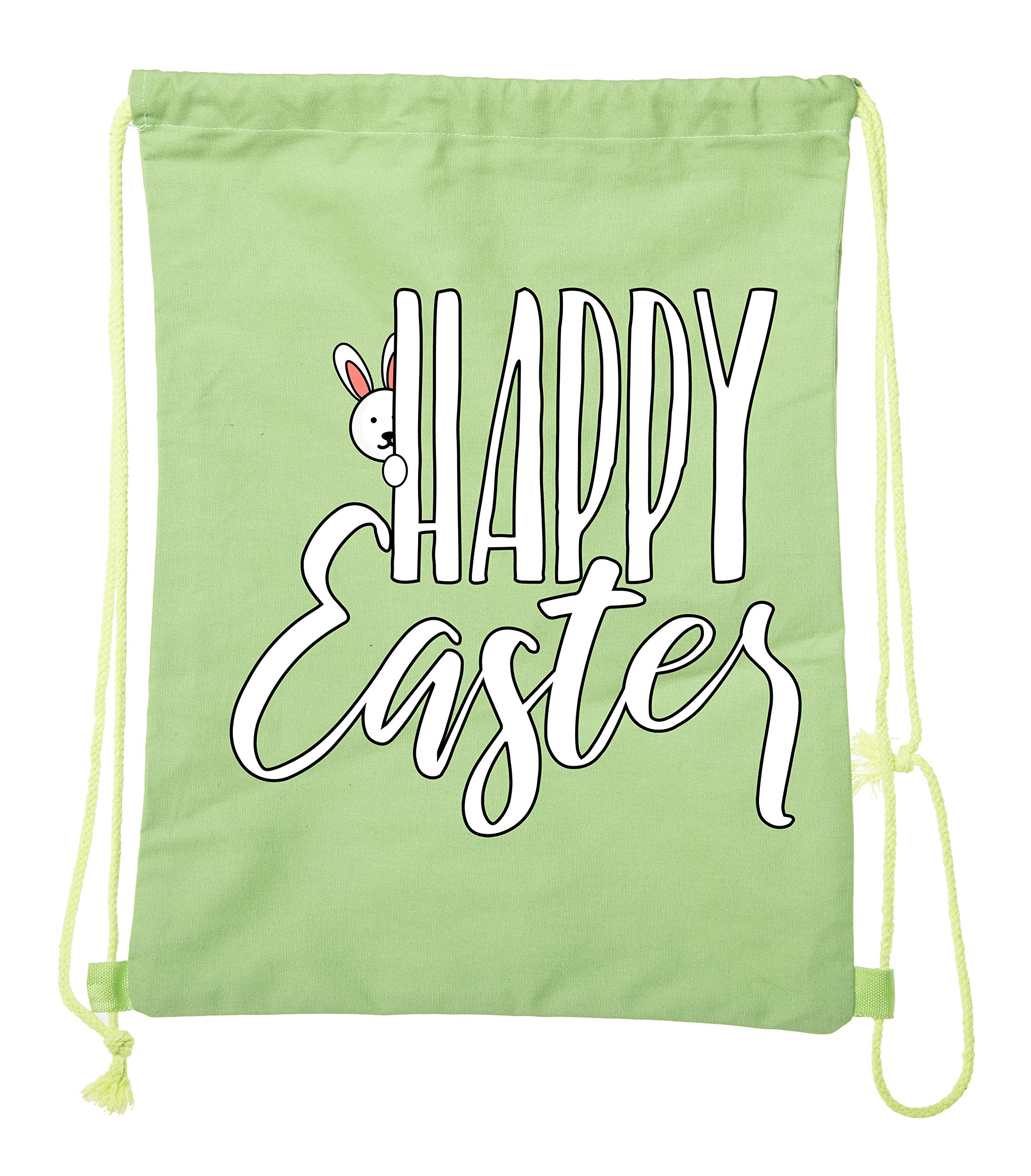 Easter Basket Backpack Bulk - 12 Pack Cotton Drawstring Cinch Bags for Easter Bunny Gifts, Party Favors, Egg Hunt & Spring Celebrations - Cute Peaking Bunny Design