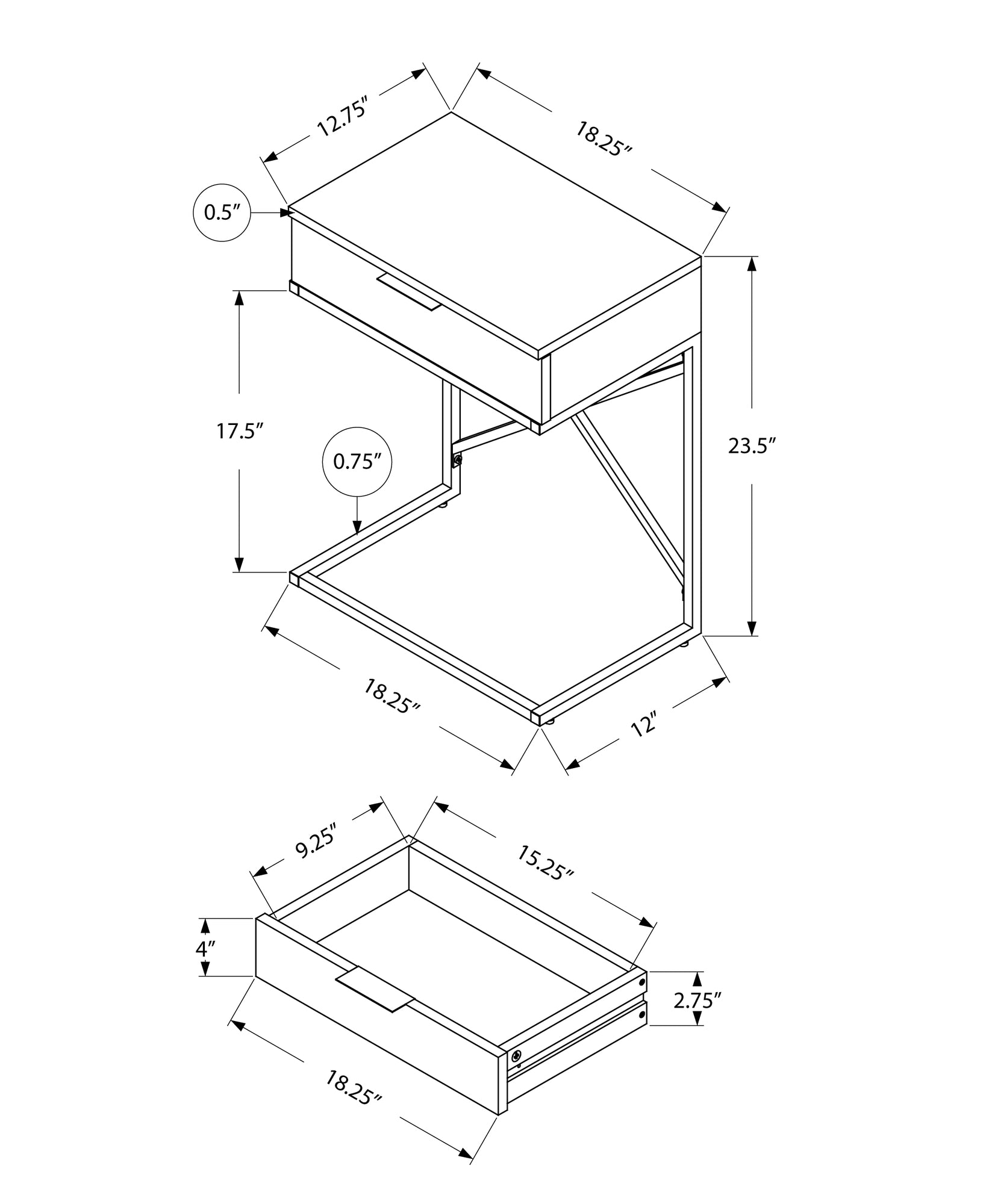 Modern Accent Table 24