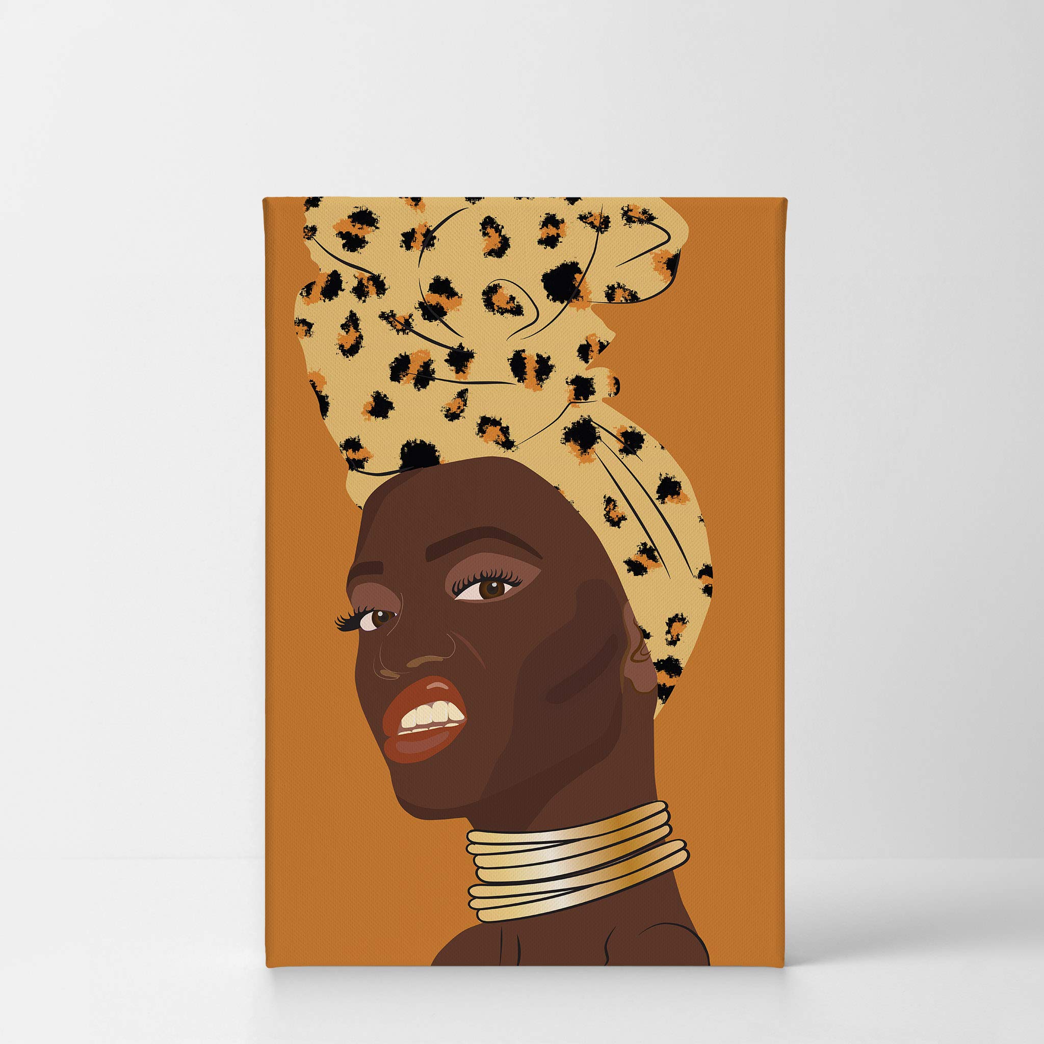 African American Wall Art Canvas Prints - Black Art Wall Decor for Home & Office, African American Black Girl Art, Gold Necklace Wall Decor, 36x24 Inches - Perfect for Living Room, Bedroom & Gallery Display