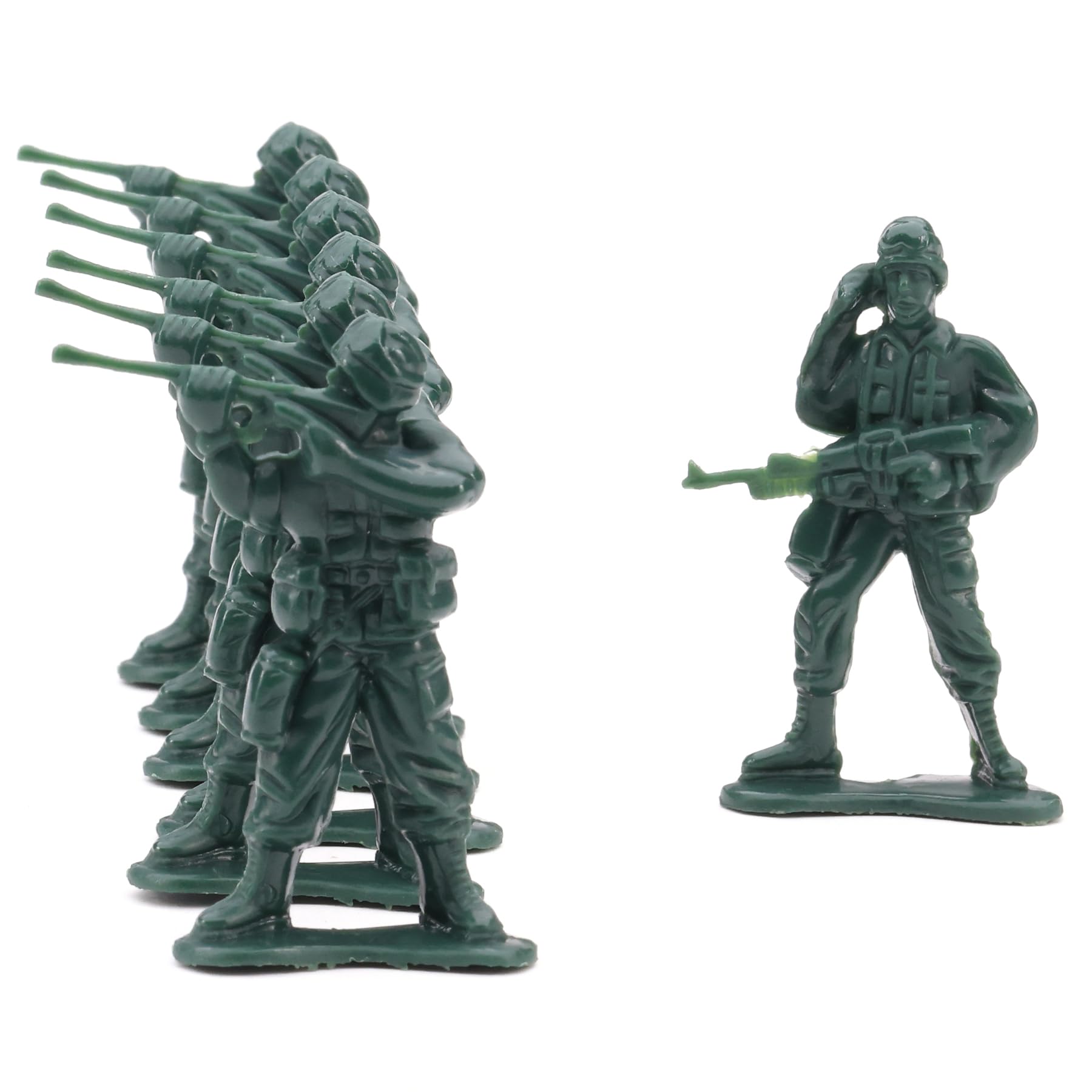Entervending 100-Piece Green Army Men Action Figures - 2” Small Military Soldier Toys for Boys - Battle Playset for Kids | Perfect for Army Themed Parties, Birthday Favors & War Game Scenes