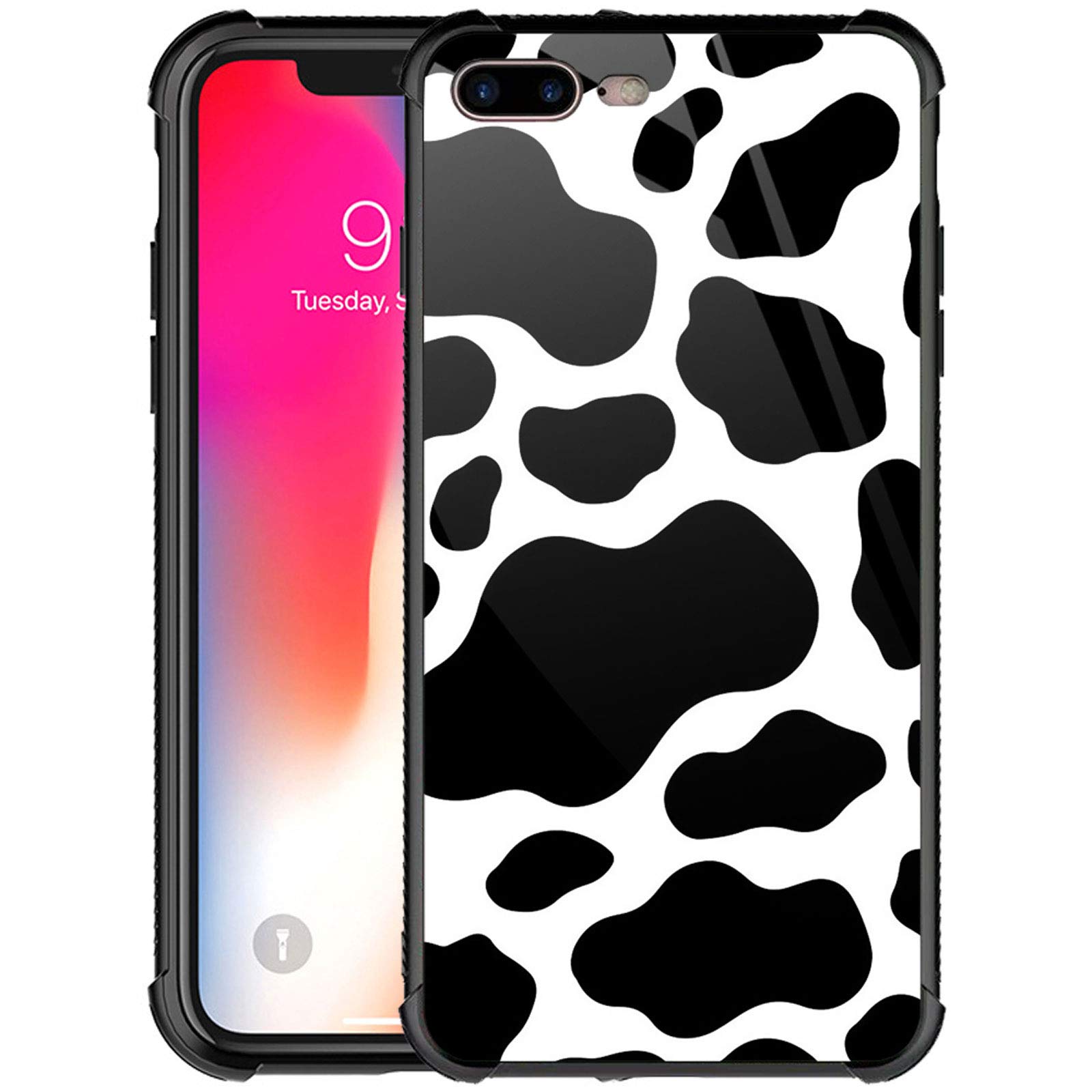 Premium Shockproof iPhone 8/SE 2020 Case with Fantasy Cow Print - Cute Graphic Design for Girls, Anti-Scratch Hard PC Back Cover - Perfect for School, Work & Everyday Protection