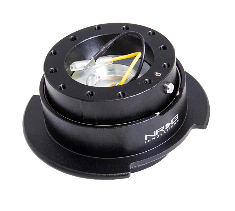 NRG Quick Release Steering Wheel Hub Adapter Gen 2.5 - Black Body with Black Ring - Compatible with Racing Simulators & Drift Cars - Perfect for Gaming & Motorsports Enthusiasts