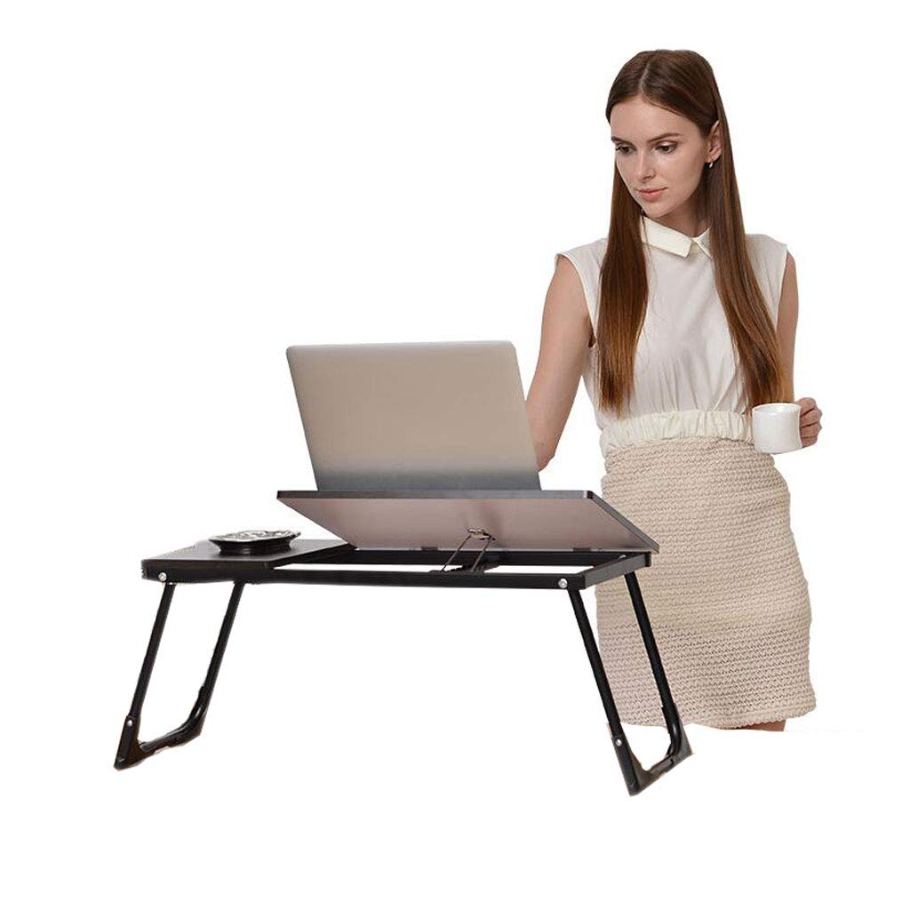 Adjustable Black Folding Lift Computer Desk - 65cm x 30cm Plastic Study Table for Dormitory, Home Office & Small Spaces | Perfect for Remote Work, Online Learning & Compact Living Areas