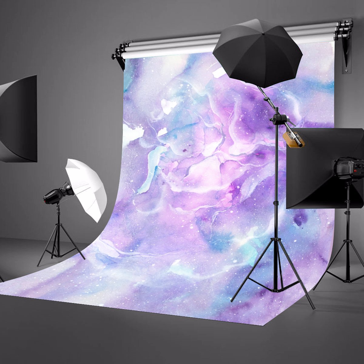 5x7ft Watercolor Marble Backdrop - Pink Purple for Studio Photography