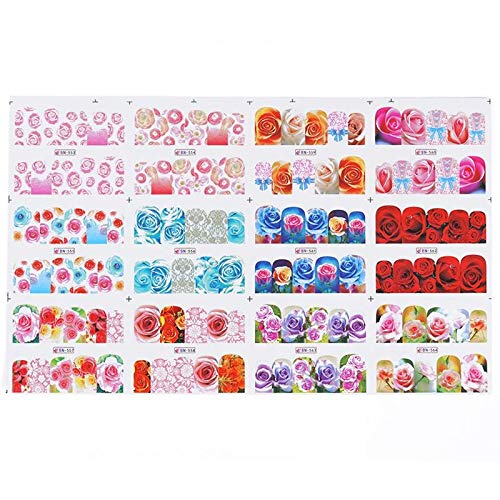 12 Designs Nail Sticker Manicure Set - Maple Leaf & Geometric Nail Art Water Transfer Decals - Floral Leaf Nail Sliders for DIY Manicure (30 Pieces) - Perfect for Parties, Weddings & Salon Nail Art