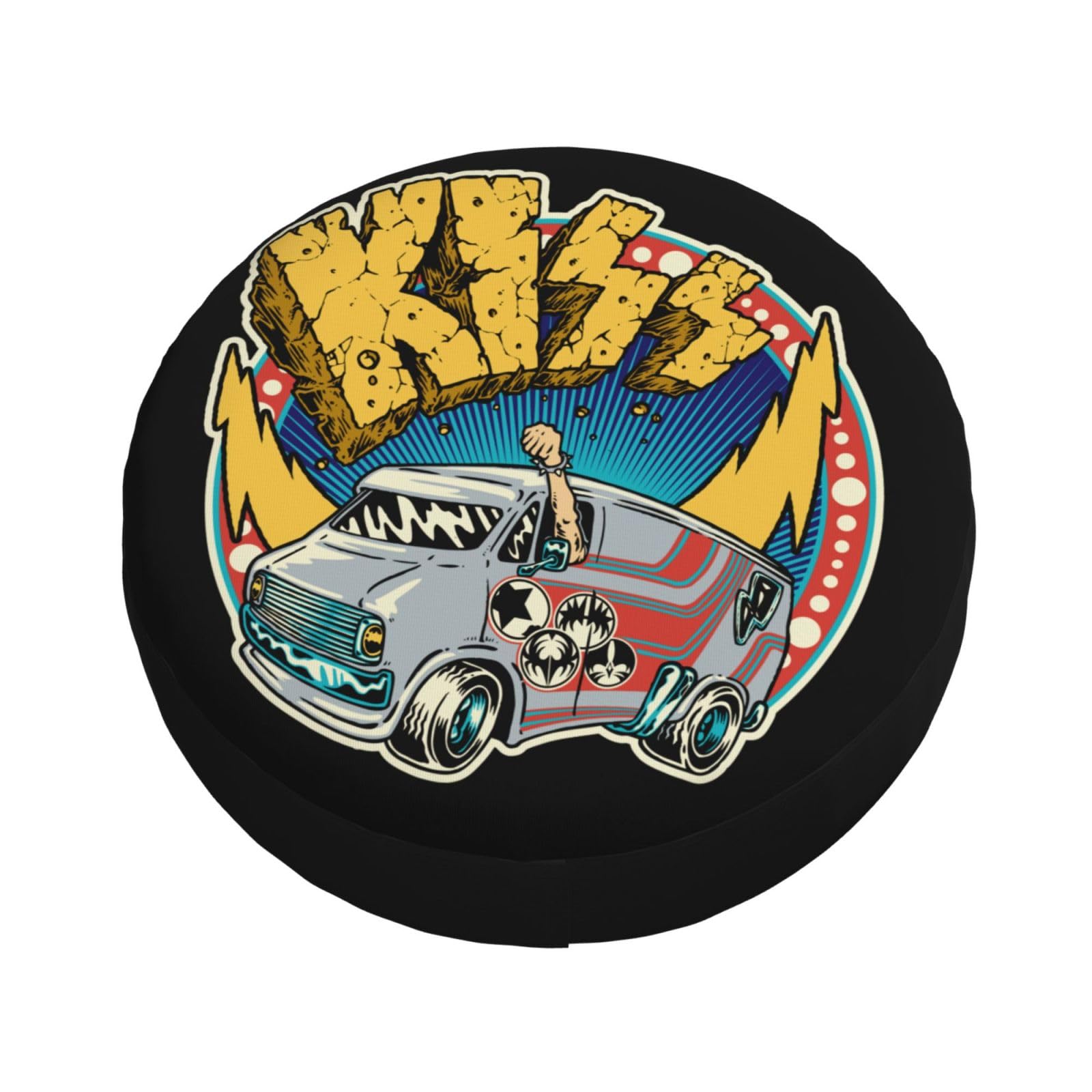 ACDC Kiss Spare Tire Cover - Universal 15 Inch Wheel Protector for RV, Truck, SUV & Trailer | Weatherproof & Durable Car Accessories | Perfect for Road Trips & Off-Road Adventures