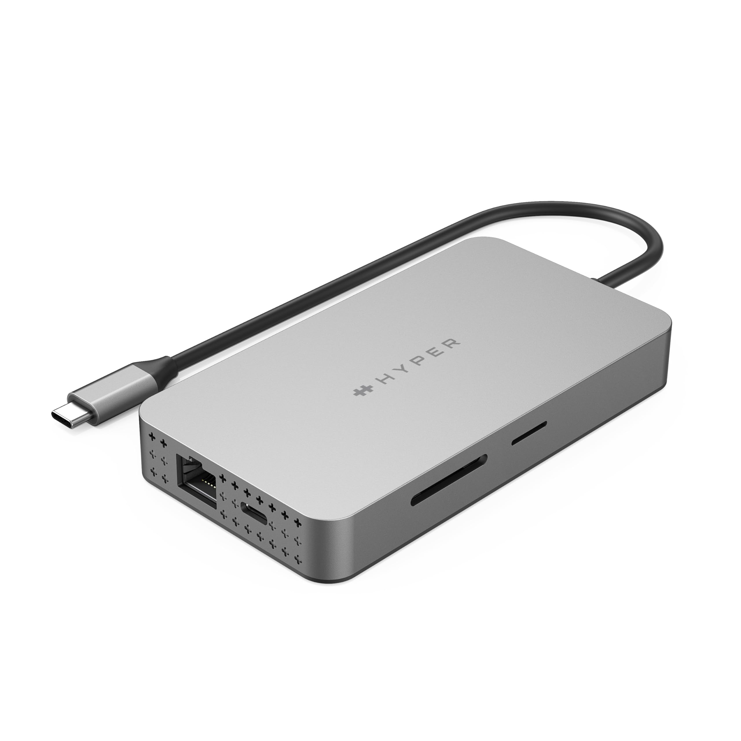 HyperDrive 4K Dual HDMI 10-in-1 USB C Hub - Dual 4K HDMI, Gigabit Ethernet, USB-A/C, 100W PD, SD/MicroSD, 3.5mm Audio - Compatible with MacBook Pro/Air (M1), Windows PC, Chromebook - Perfect for Home Office, Gaming & Video Conferencing