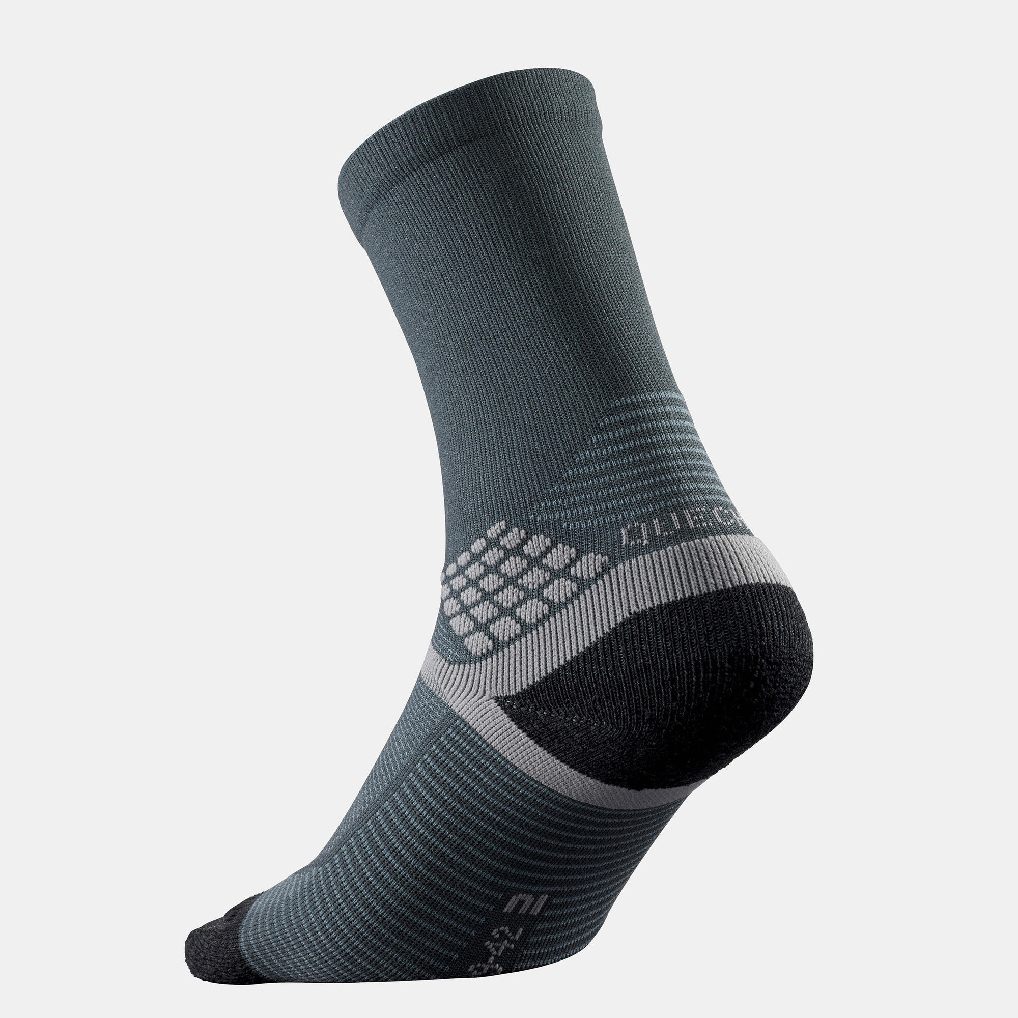 Quechua Hike 500 High Black Hiking Socks - 2 Pairs for Men & Women - Moisture Wicking & Cushioned for Outdoor Trekking, Camping & Mountain Climbing