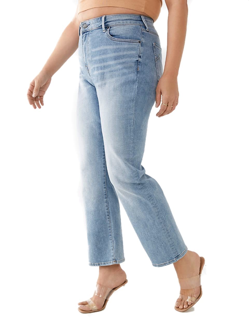 True Religion Women's Jennie High Rise Cropped Straight Leg Jeans - Stylish Denim Pants for Casual Wear, Office & Night Out