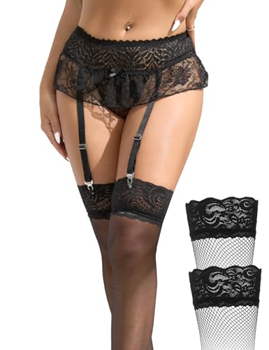 Style1:black (Garter+stocking)