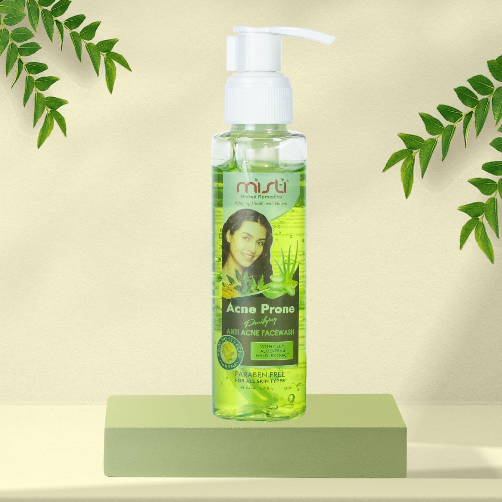 Misti Herbal Remedies Acne Prone Purifying Face Wash for Pimples & Marks Removal - Controls Blackheads, Excess Oil & Whiteheads - Lightens Blemishes - Daily Use for Men & Women - 100ml (Pack of 2) - Perfect for Oily & Acne-Prone Skin Care Routine