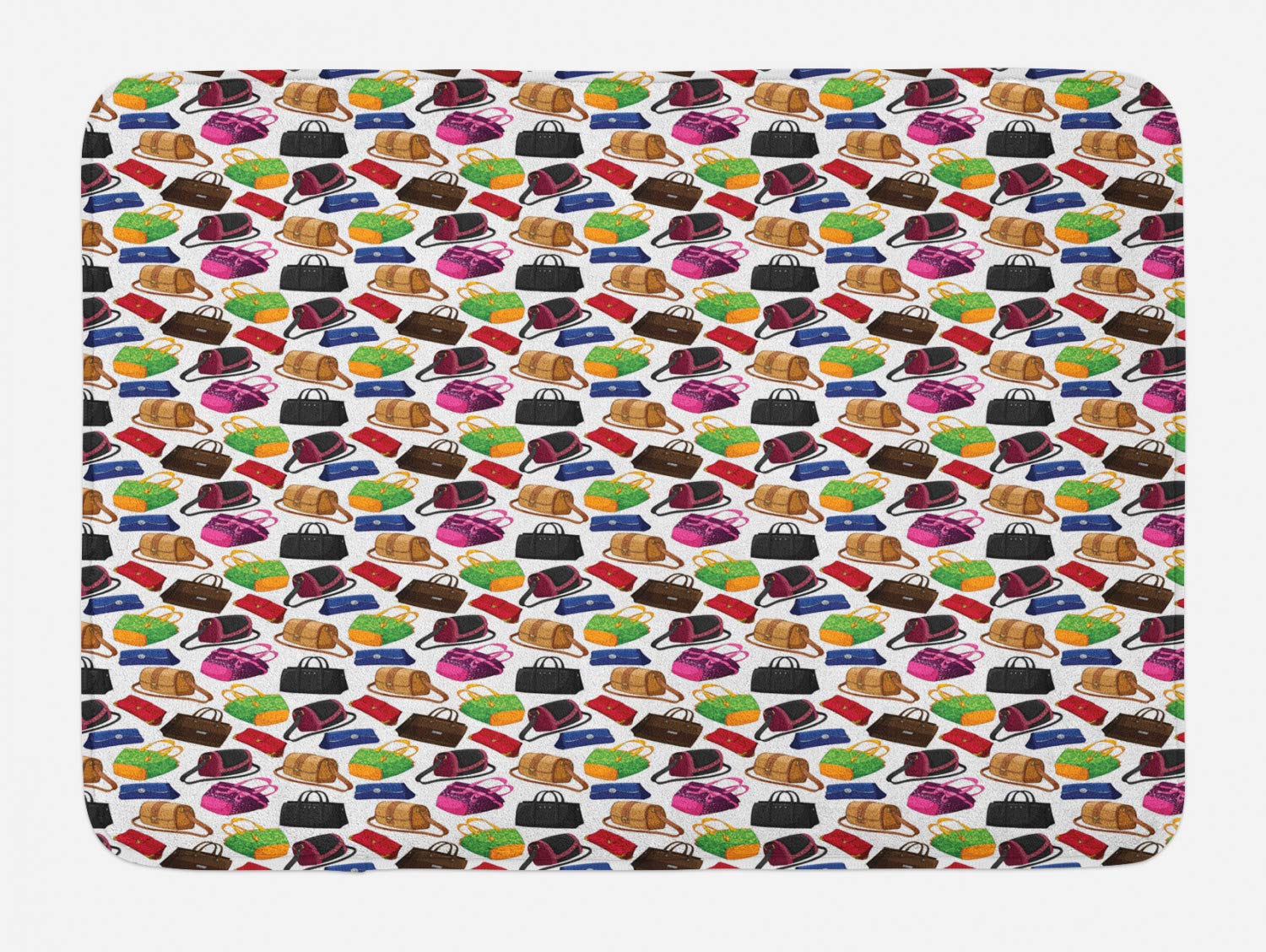 Ambesonne Non-Slip Plush Bath Mat with Vibrant Multicolor Print, 30.2