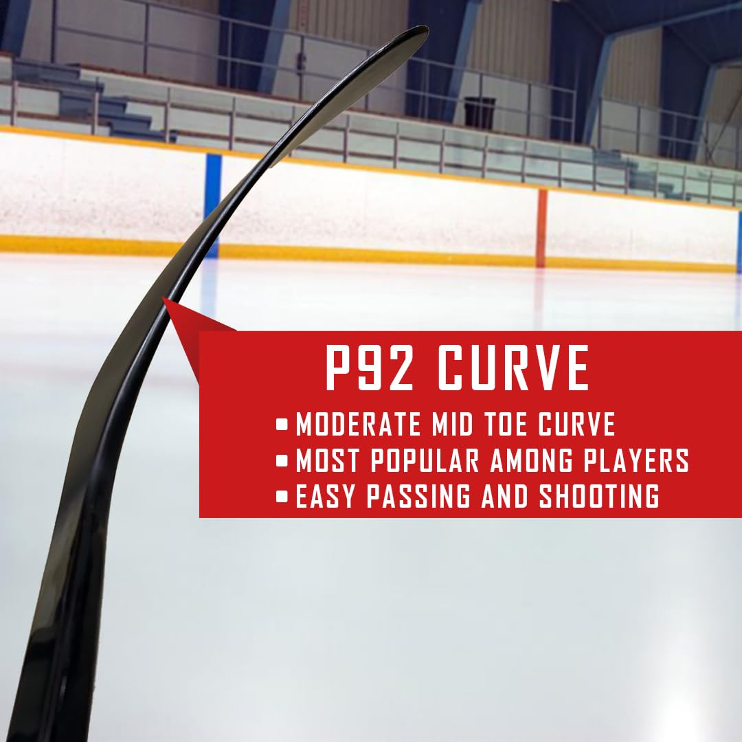 Best Senior Hockey Stick - 100% Carbon Fiber, Lightweight & Durable for Explosive Shots & Puck Control - Perfect for Competitive Play & Training Sessions