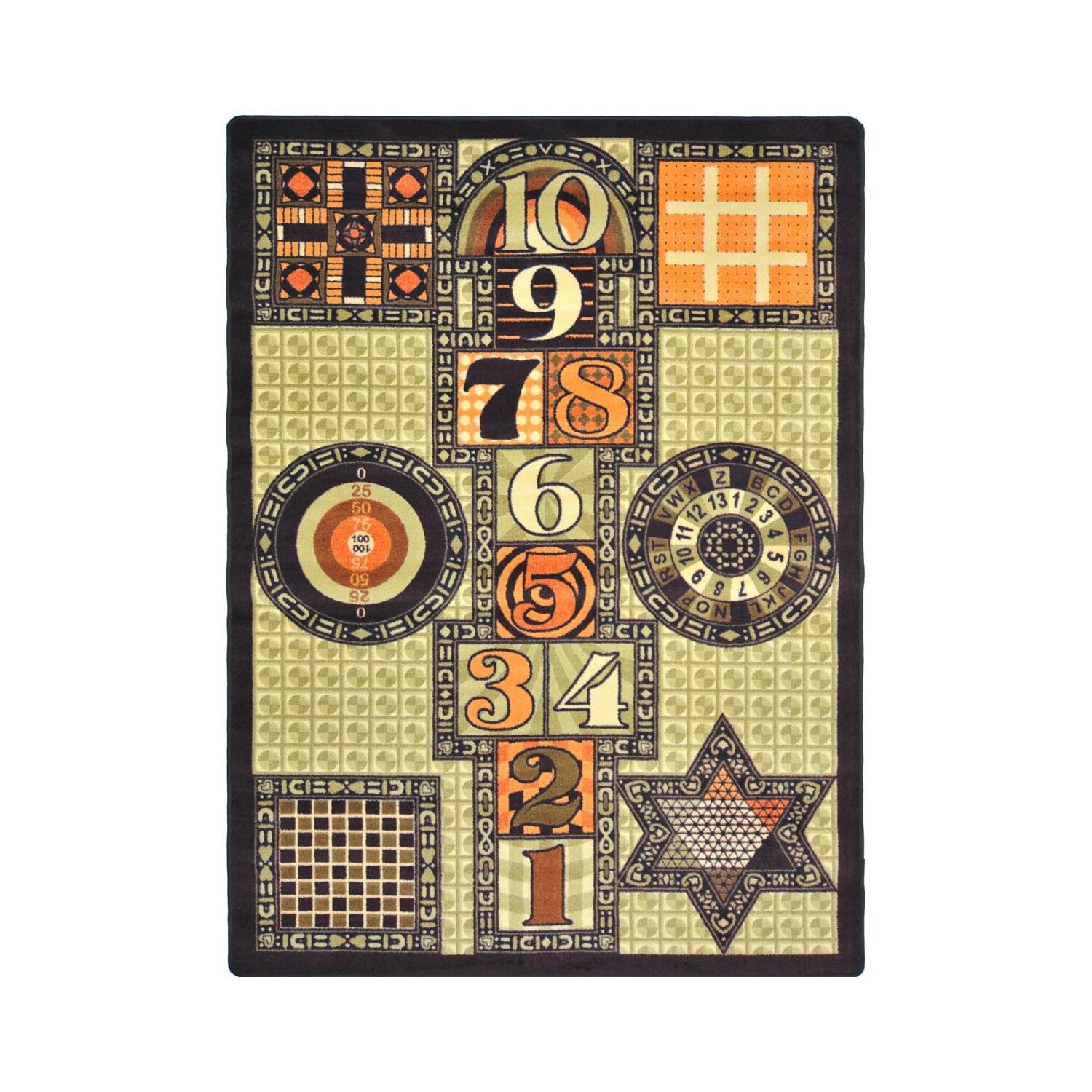 Joy Carpets Games Galore Area Rug - Autumn Colors 5'4