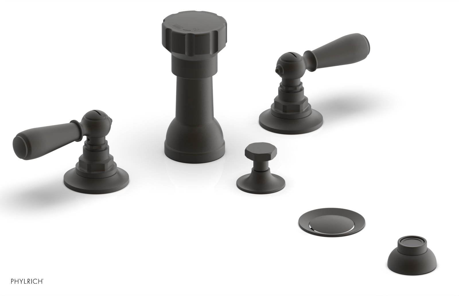 Jamestown Four Hole Bidet Faucet Set with Lever Handles - 165 61 - Modern Bathroom Upgrade for Hygiene & Comfort