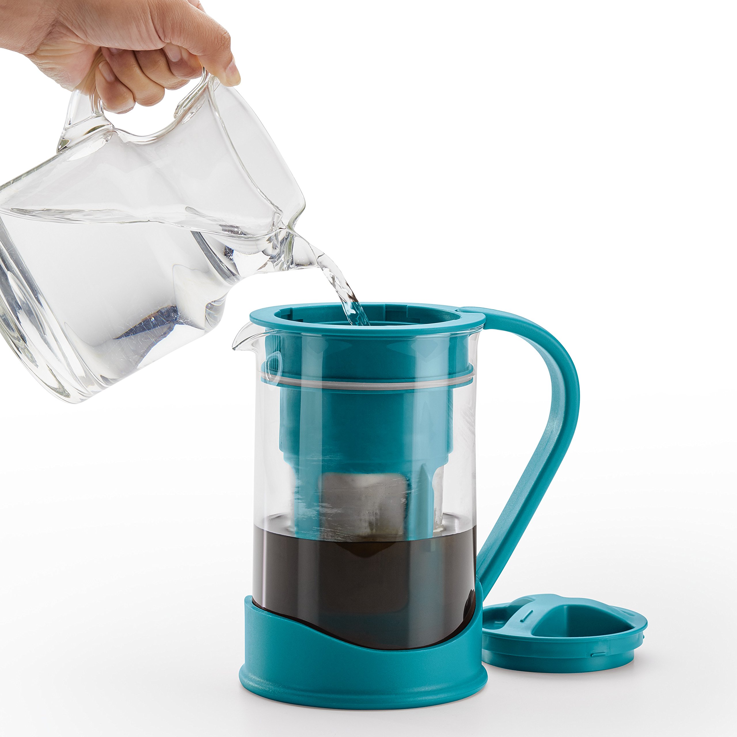 BonJour Cold Brew Coffee Maker with Glass Carafe - Iced Coffee Maker for Smooth & Rich Flavor - Perfect for Home, Office & Outdoor Use