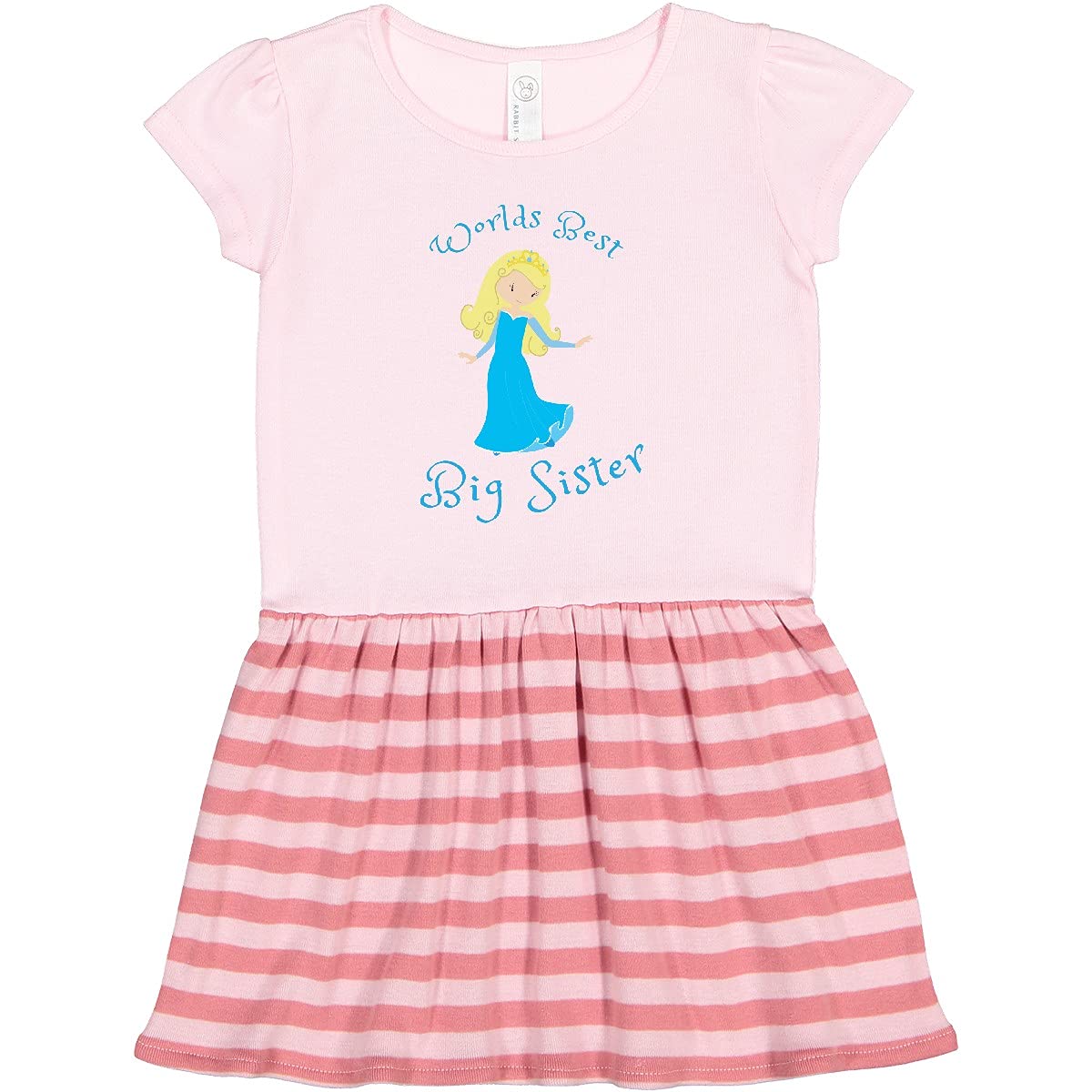 Inktastic World's Best Big Sister Toddler Dress - Cute Sibling Outfit for Toddler Girls, Soft Cotton Baby Dress for Special Occasions & Family Photos - Perfect for Birthdays, Holidays and Big Sister Announcements