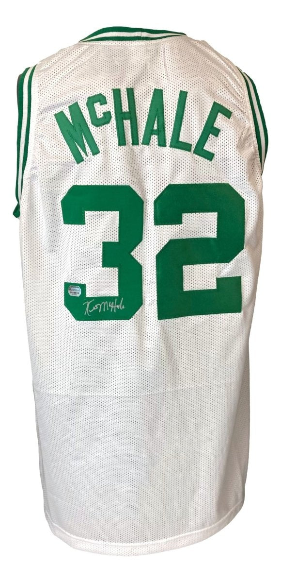 Kevin McHale Boston Celtics Autographed White Basketball Jersey - Mounted Memories Certified - Perfect for NBA Memorabilia Collectors and Celtics Fans - Great for Display in Man Caves, Sports Bars, and Game Rooms