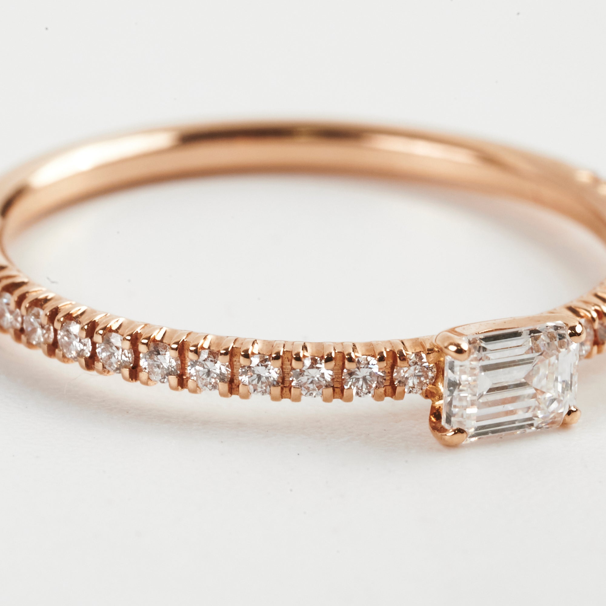 Cartier Etincelle 18K Pink Gold Eternity Ring with Emerald Cut Diamonds - Size 52 | Luxury Wedding Band, Anniversary Gift for Her, Perfect for Special Occasions & Romantic Proposals