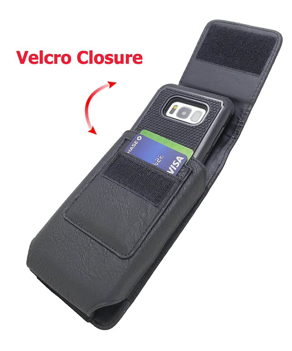 Premium Black Leather Vertical Wallet Case with Rotating Belt Clip Holster for iPhone 16 Pro Max/Plus, 15 Pro Max/Plus, 14 Pro Max/Plus, 13 Pro Max, 12 Pro Max - Protective Phone Cover with Card Slots | Perfect for Outdoor Activities, Work & Travel