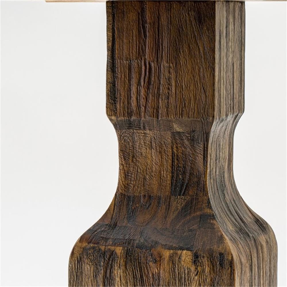 East West Furniture IR3-07-TP Irving 48-inch Round Solid Wood Dining Table with Pedestal Base in Distressed Jacobean Finish - Perfect for Farmhouse Kitchens, Small Dining Rooms & Cozy Breakfast Nooks