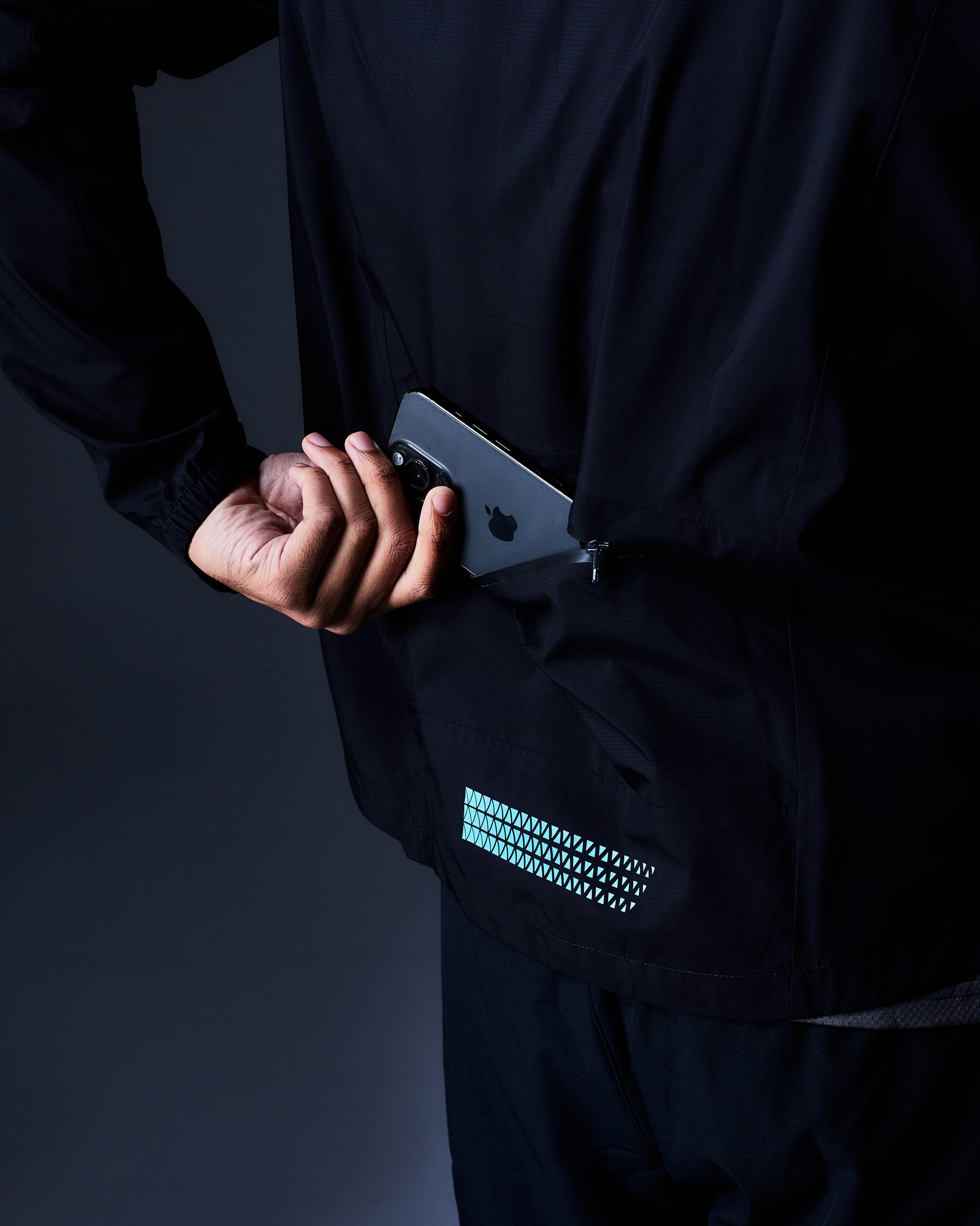 SWP 01 Waterproof Rain Jacket for Men & Women - Lightweight Windbreaker with Hood - Outdoor Hiking, Camping & Travel Essentials - Black