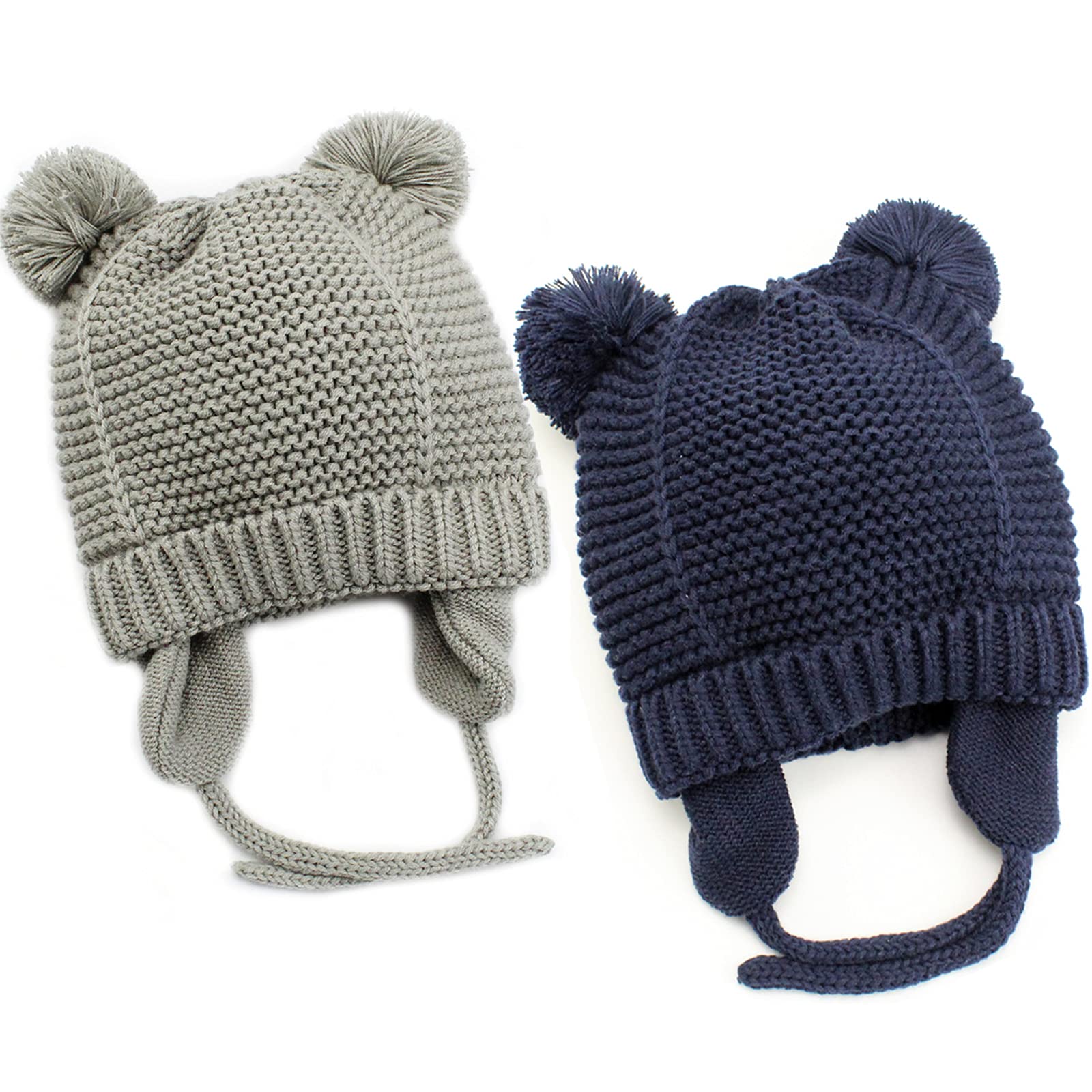 **Baby Beanie with Ear Flaps - Soft Warm Knit Winter Hat for Infants & Toddlers (Girls & Boys) - Fleece Lined for Extra Warmth - Perfect for Cold Weather & Outdoor Activities**