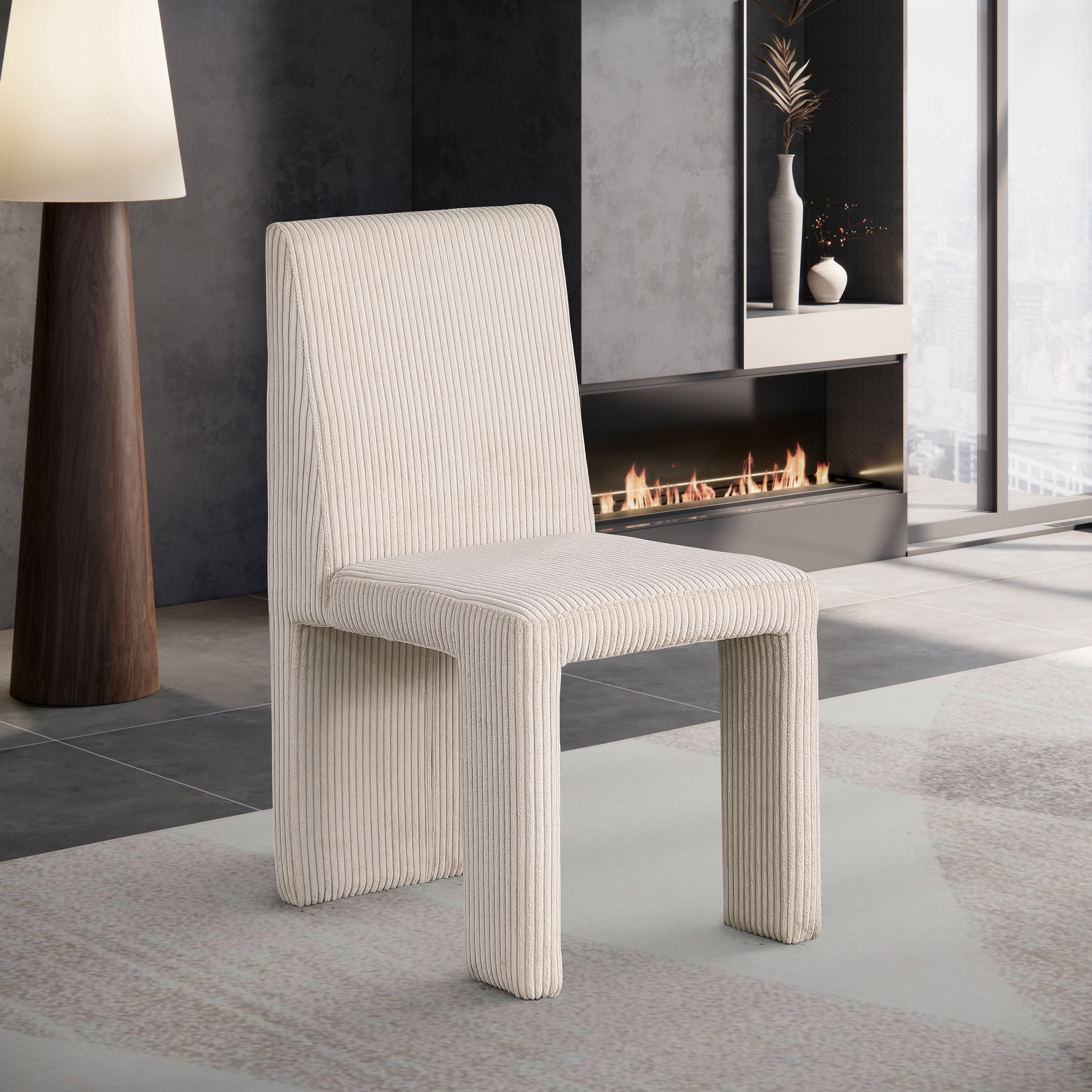 Premium Benson Microsuede Corduroy Fabric Dining Chair - Comfortable Modern Upholstered Seat for Kitchen, Dining Room & Office - Home & Commercial Use