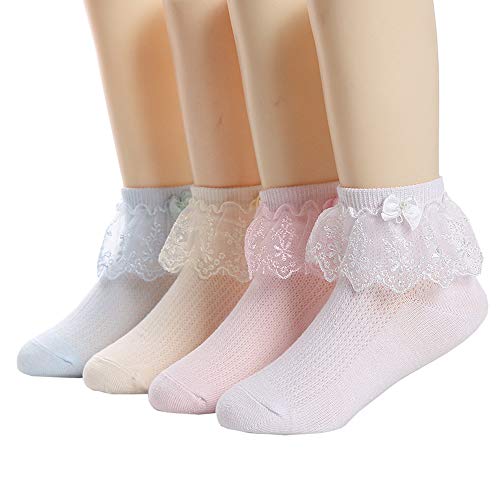 Mixed 4 Pairs,white/Lightblue/Pink/Yellow