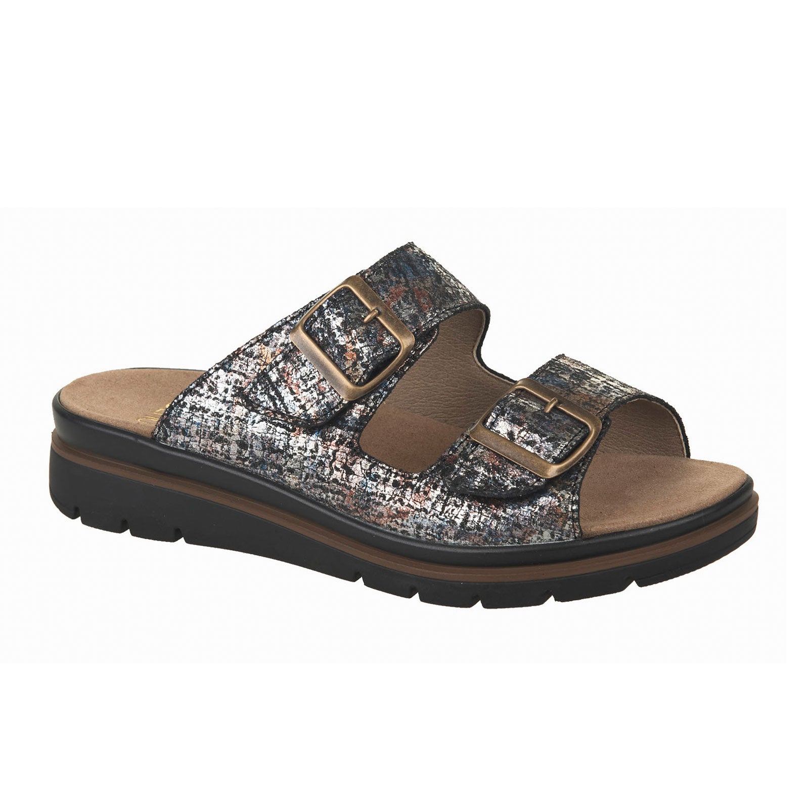 Fidelio Serena Women's Backstrap Sandal - Comfortable Black Leather Sandals for Walking, Beach & Summer Outfits