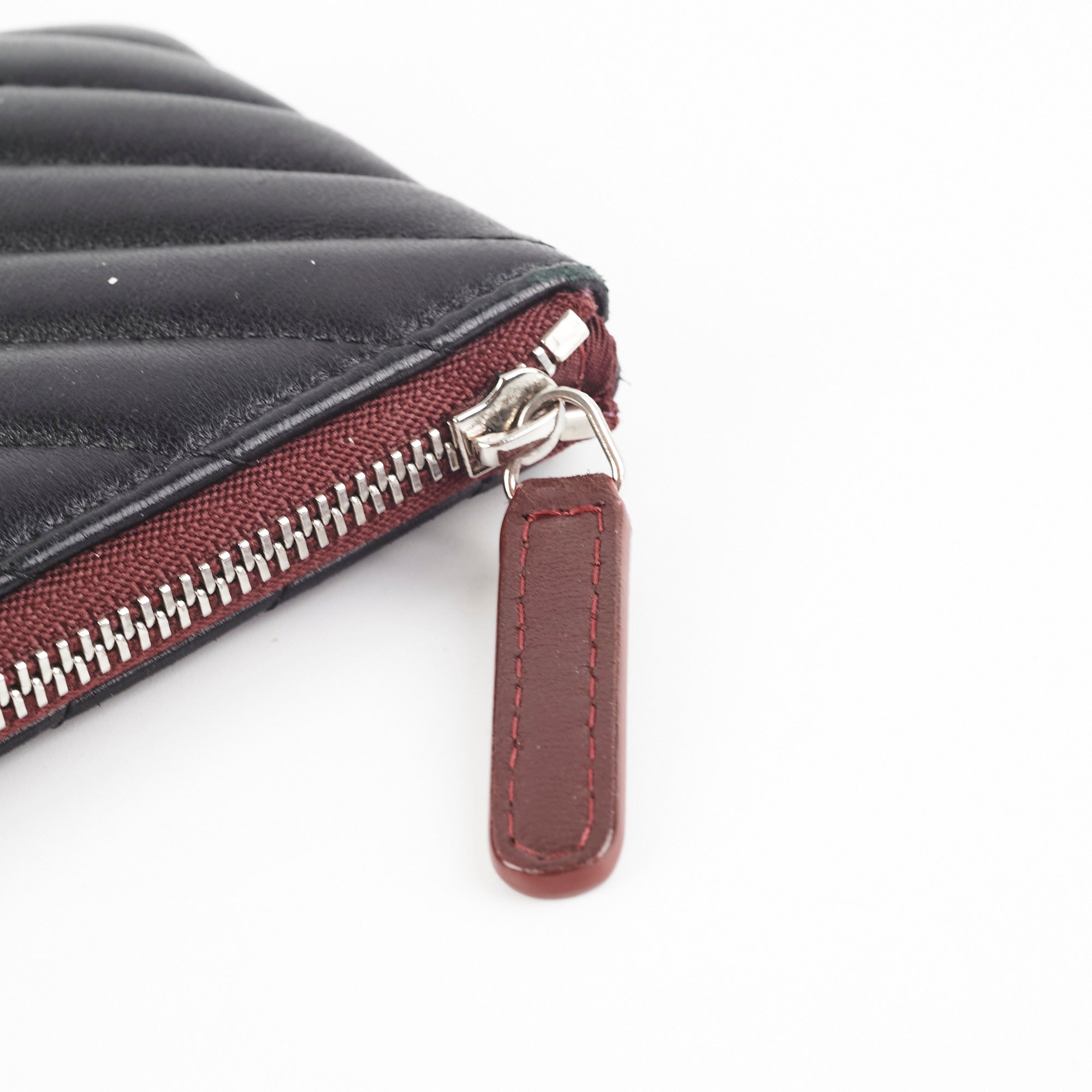 Chanel Small Chevron Black O Case - Luxury Leather Wallet for Women | Perfect for Everyday Use, Travel & Gifting