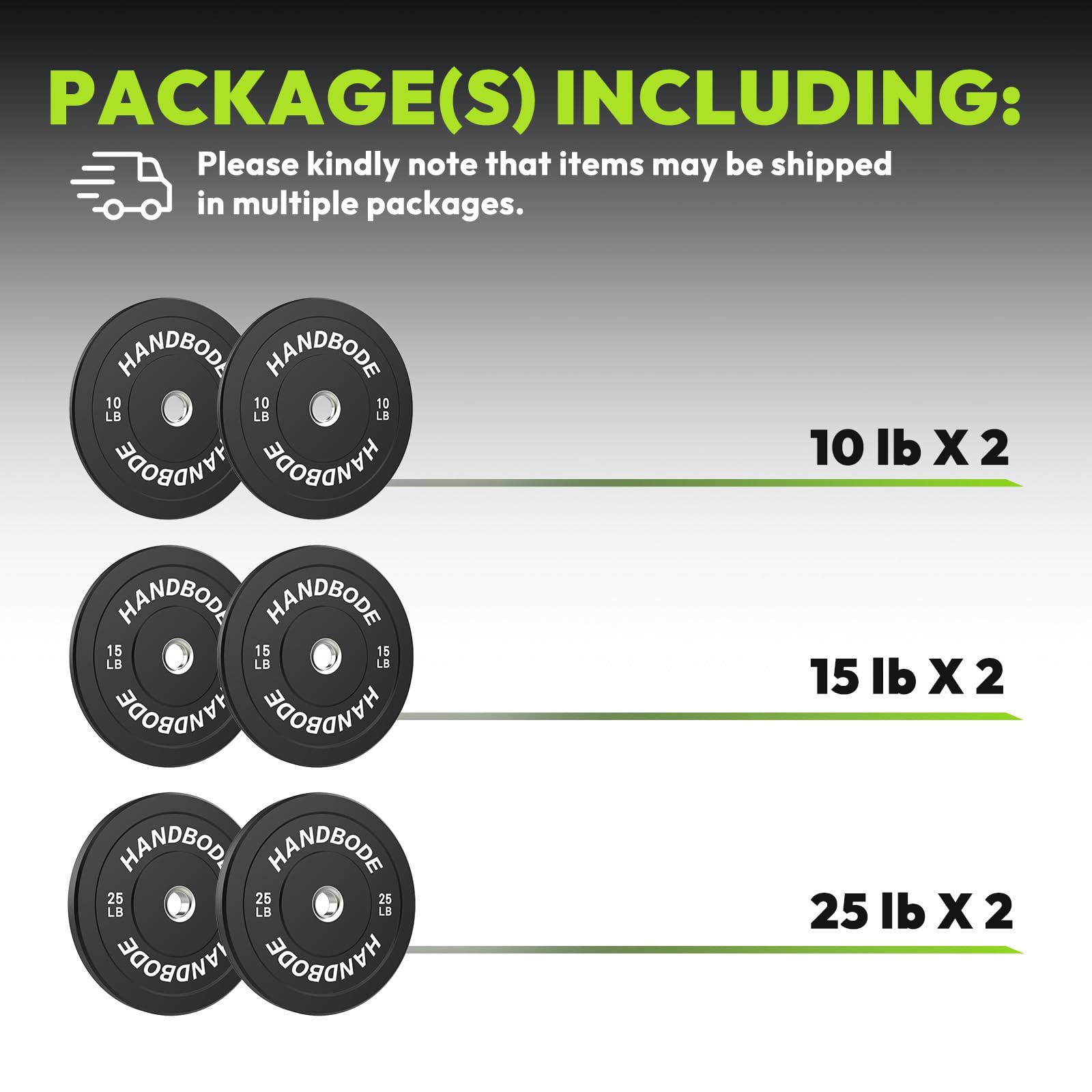 Olympic Bumper Plates Set 2-Inch - 10-55 lb Rubber Weight Plates for CrossFit, Powerlifting & Home Gym - Durable Black Barbell Weights for Strength Training & Weightlifting - Perfect for Garage Gym, Fitness Studio & Personal Training