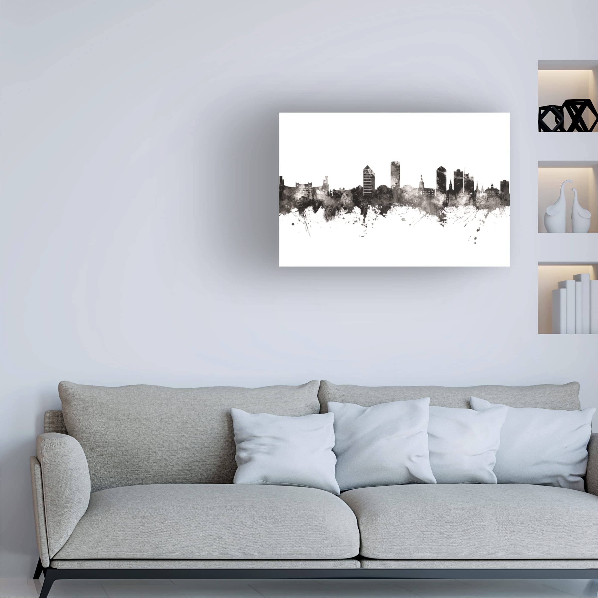 Michael Tompsett 'Tallahassee Florida Skyline' Canvas Wall Art Print - Modern Home & Office Decor for Living Room, Bedroom or Gift