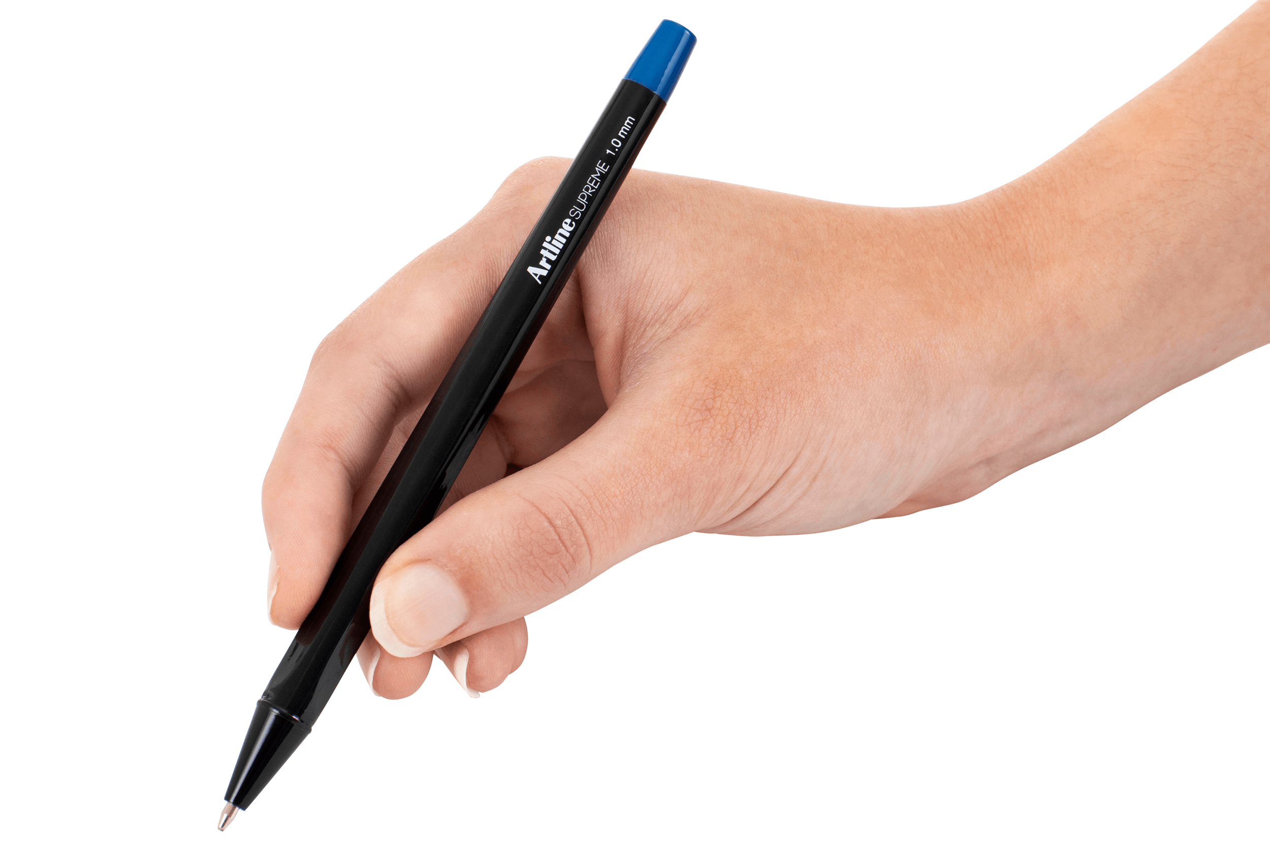 Artline Supreme Ballpoint Pens - Pack of 12 Blue Ink Pens for Office, School & Home Use - Smooth Writing & Comfort Grip - Ideal for Note Taking, Journaling & Everyday Writing Tasks