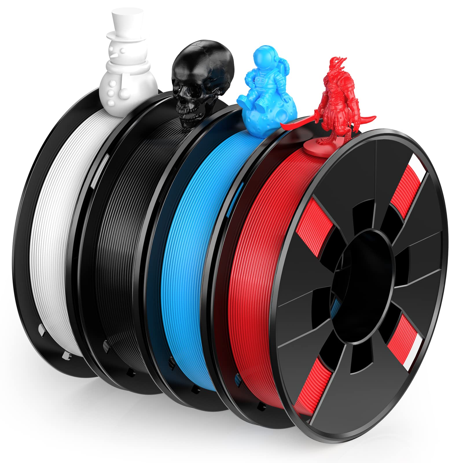 ENTINA 4 Colors PLA 3D Printer Filament Bundle - 1.75mm, 200g per Spool, Dimensional Accuracy +/- 0.02mm - Compatible with Tina 2 & Most 3D Printers - Perfect for DIY Crafts, Home Decor, and Educational Projects