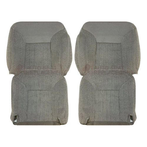 1995-1999 Chevy Silverado Tahoe & Suburban Gray Cloth Front Seat Covers - Pewter Gray | Durable Replacement Seat Covers for Trucks & SUVs | Perfect for Restoration & Customization