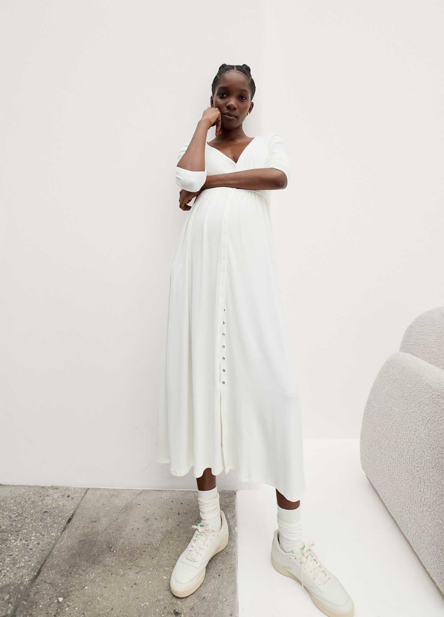 Ultra Soft Ribbed Nursing Dress for Breastfeeding Moms - Comfortable Maternity Wear for Nursing, Lounging & Everyday Use
