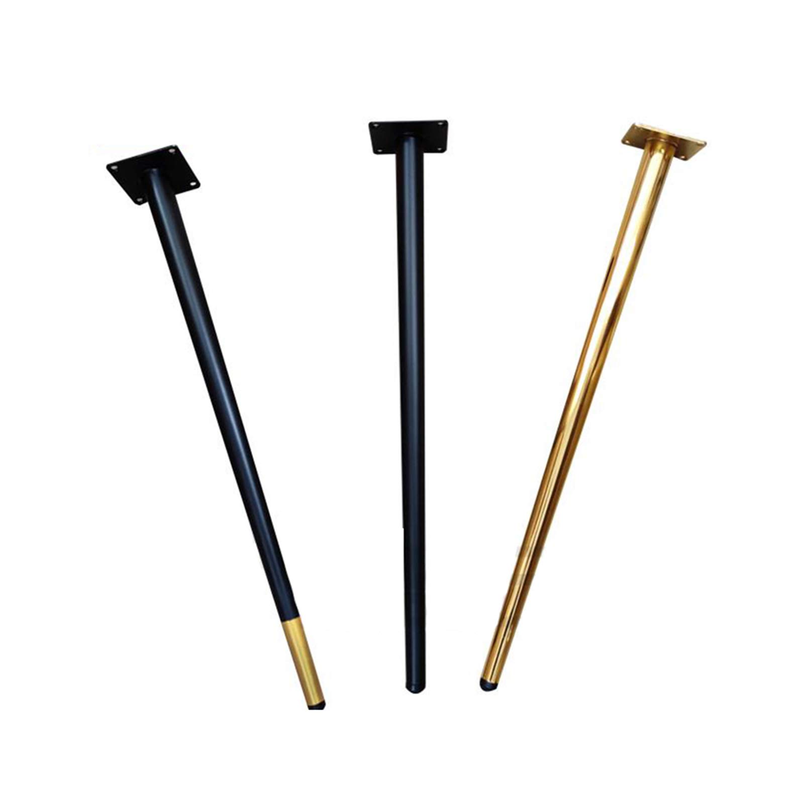 28-Inch Black & Gold Oblique Cone Metal Furniture Legs - DIY Iron Table Legs for Dressing Table, Dining Table, Coffee Table - 4-Piece Replaceable Cabinet Hardware (72cm) - Perfect for Home Office, Living Room & Bedroom Furniture Upgrade