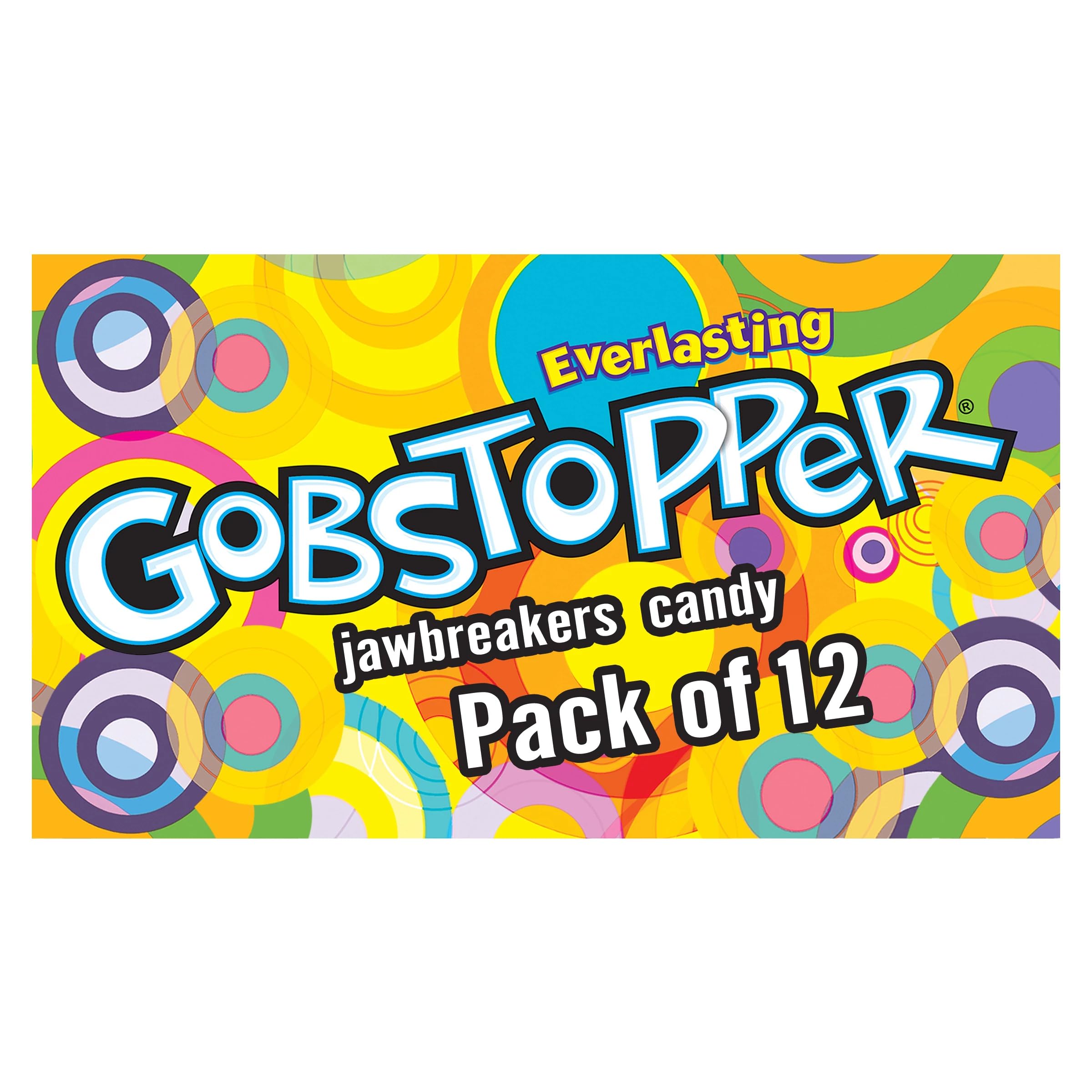 Wonka Everlasting Gobstopper Jawbreaker Candy - 5 oz Pack (12 Count) | Fun Party Favors, Halloween Treats & Movie Night Snacks